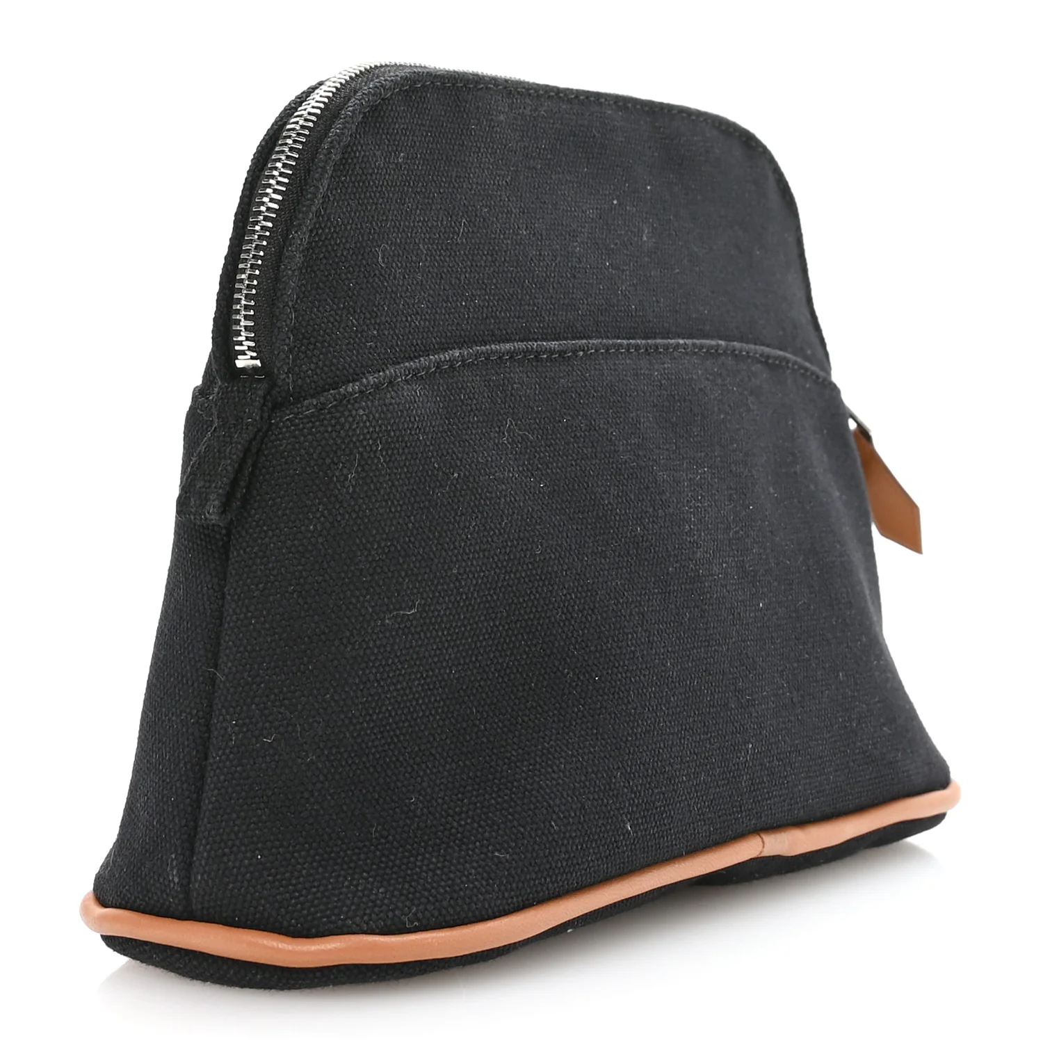 Cotton Canvas Mini Bolide Travel Cosmetic Pouch Black - Image 5