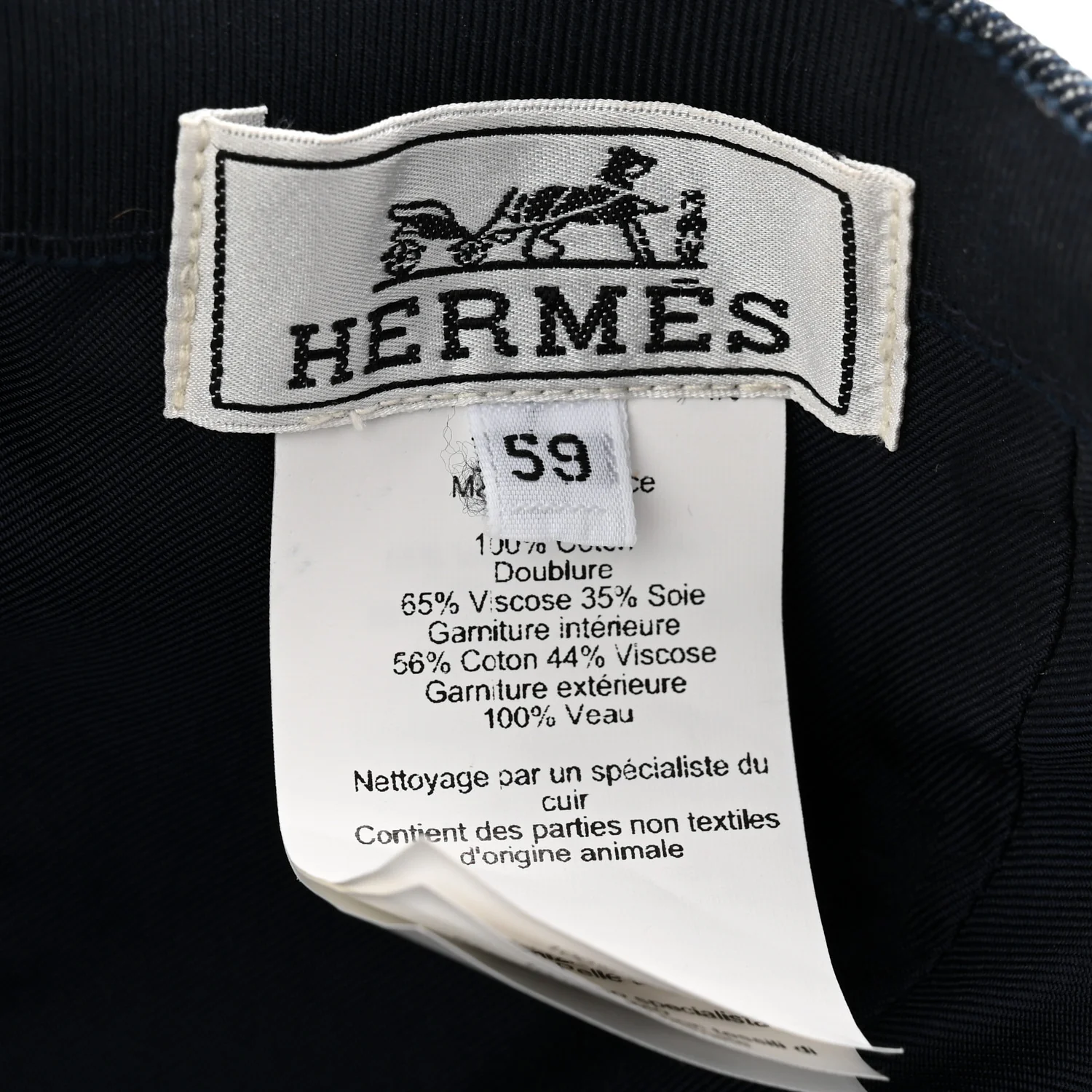 Cotton Denim Swift Sevres Evelyne Cap 59 Indigo Black - Image 8