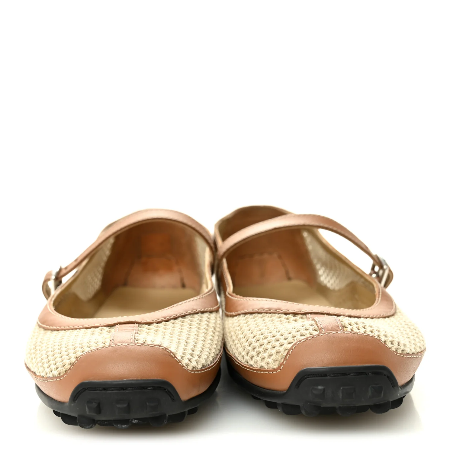 Crochet Knit Calfskin Kichu Ballet Flats 37.5 Beige Lin Naturel - Image 2