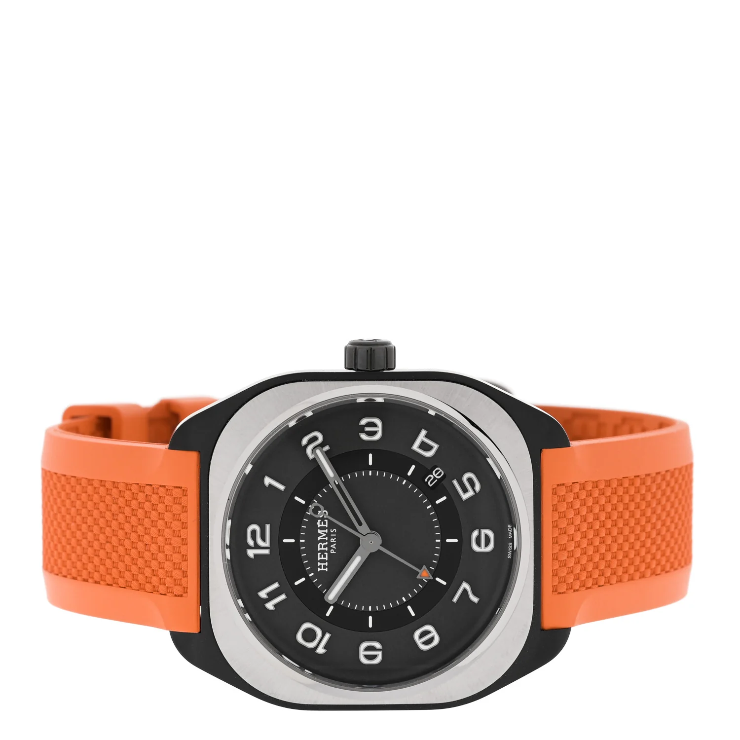 DLC Coated Titanium Rubber 39mm H08 Automatic Watch Orange - Image 2