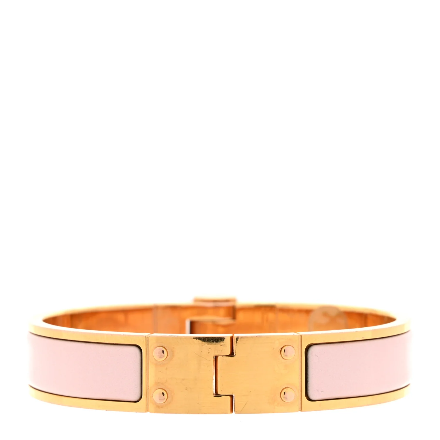 Enamel Charniere Uni Narrow Hinged Bracelet S Rose Candeur - Image 3