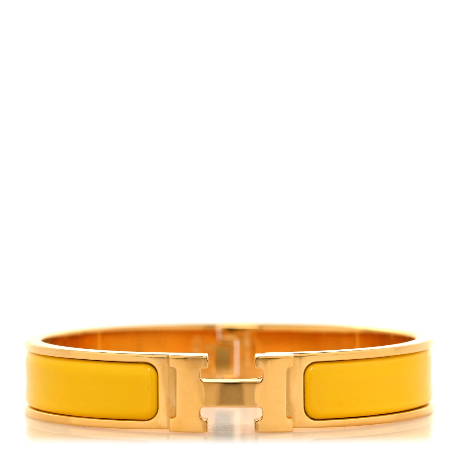 Enamel Clic Clac H Bracelet GM Narrow Yellow - Image 2