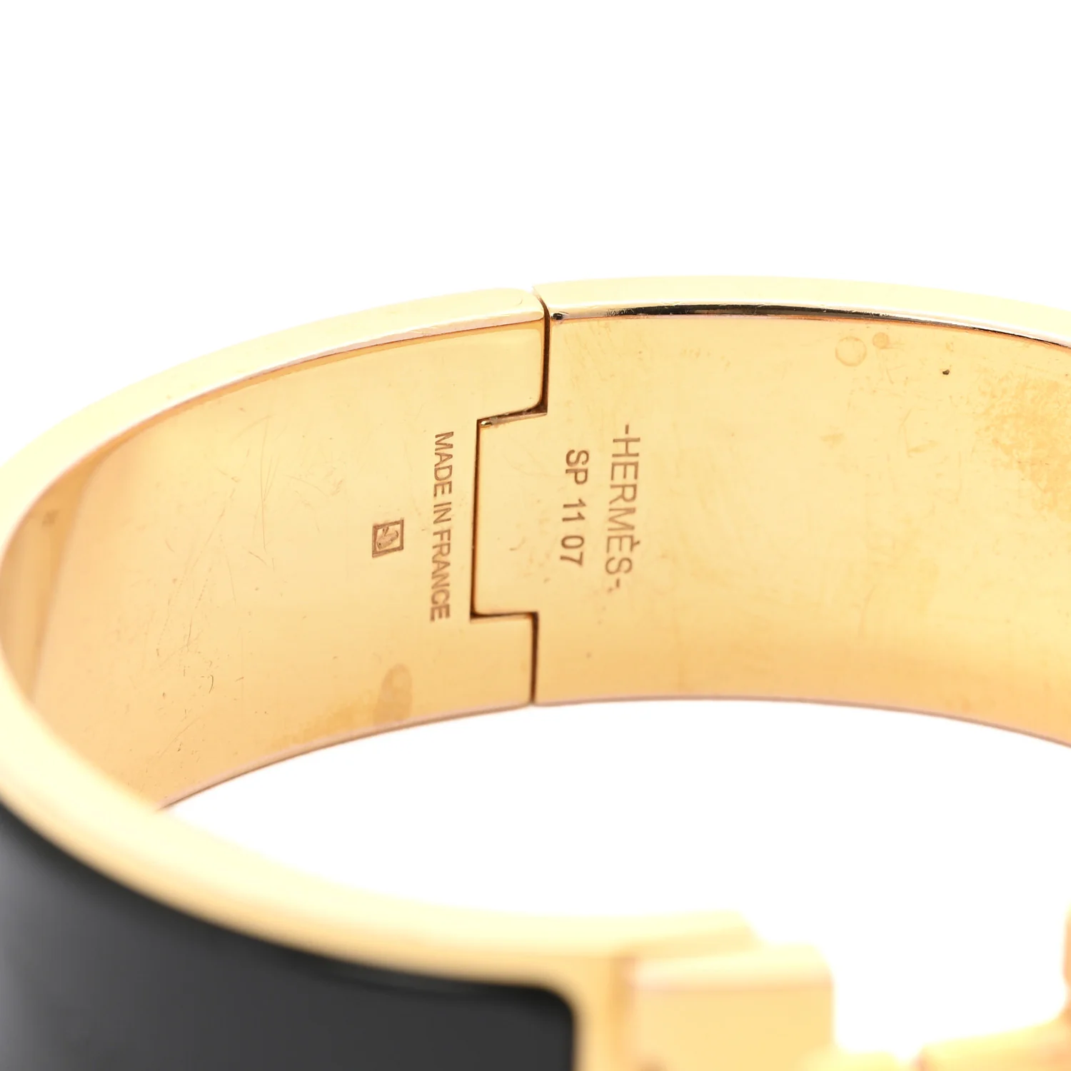 Enamel Clic Clac H Bracelet Wide GM Black - Image 4