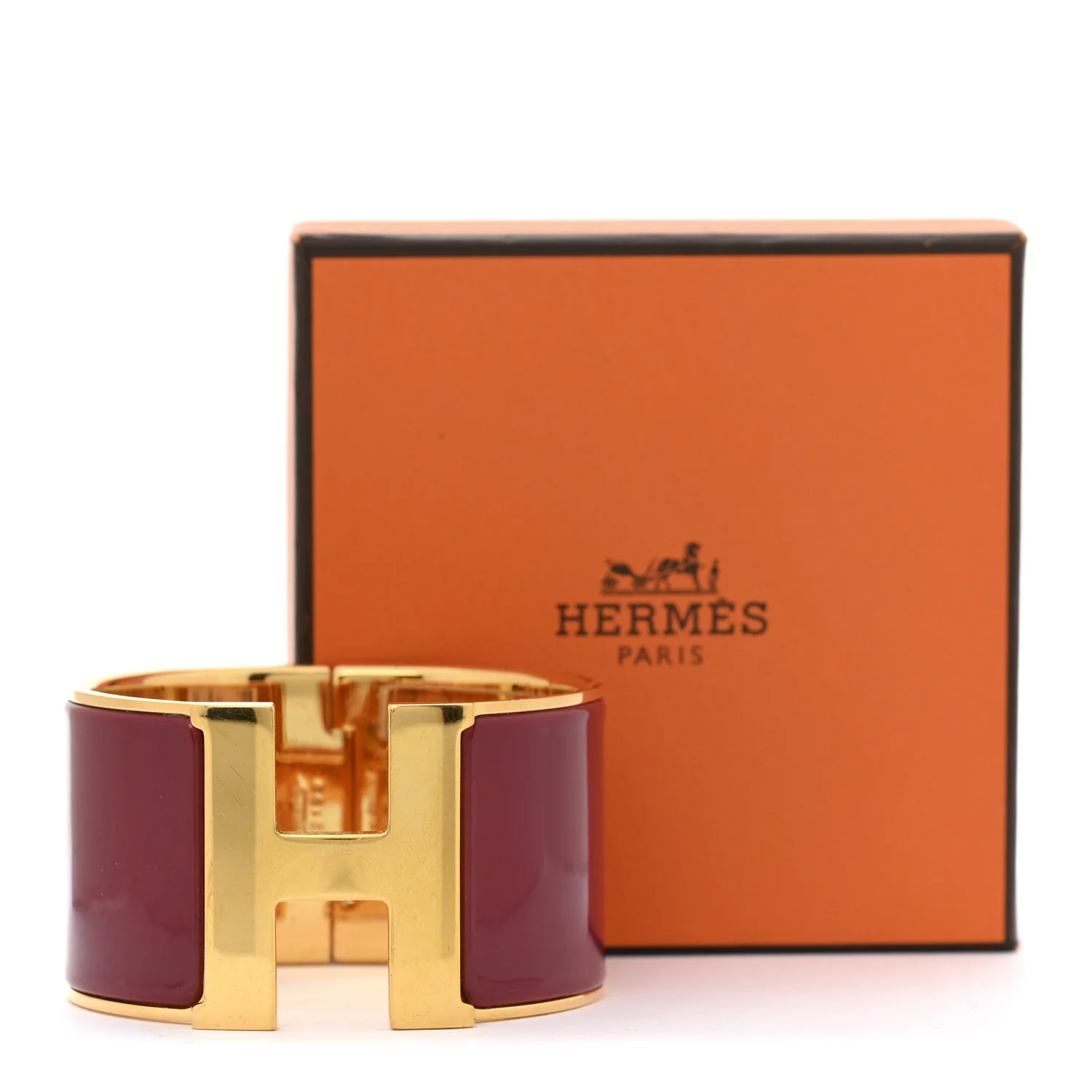 Enamel Extra Wide Clic Clac H Bracelet PM Rouge De Chine - Image 6