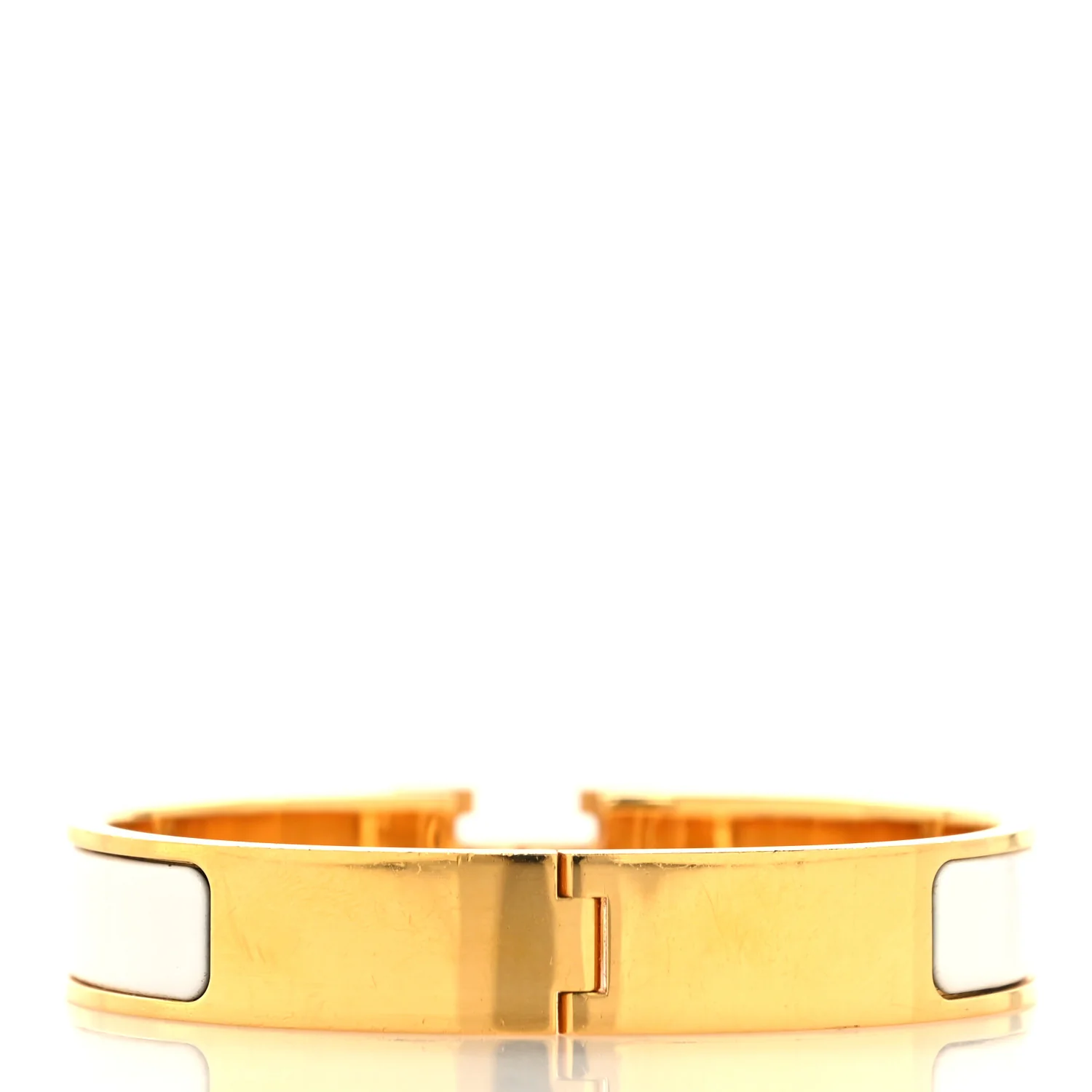 Enamel Narrow Clic Clac H Bracelet GM White - Image 7