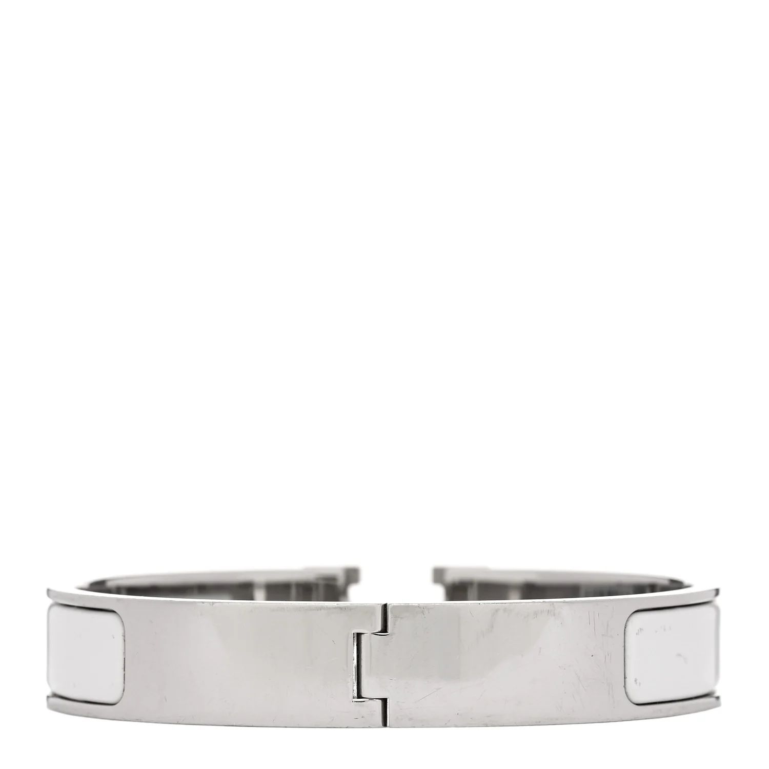 Enamel Narrow Clic Clac H Bracelet GM White - Image 2