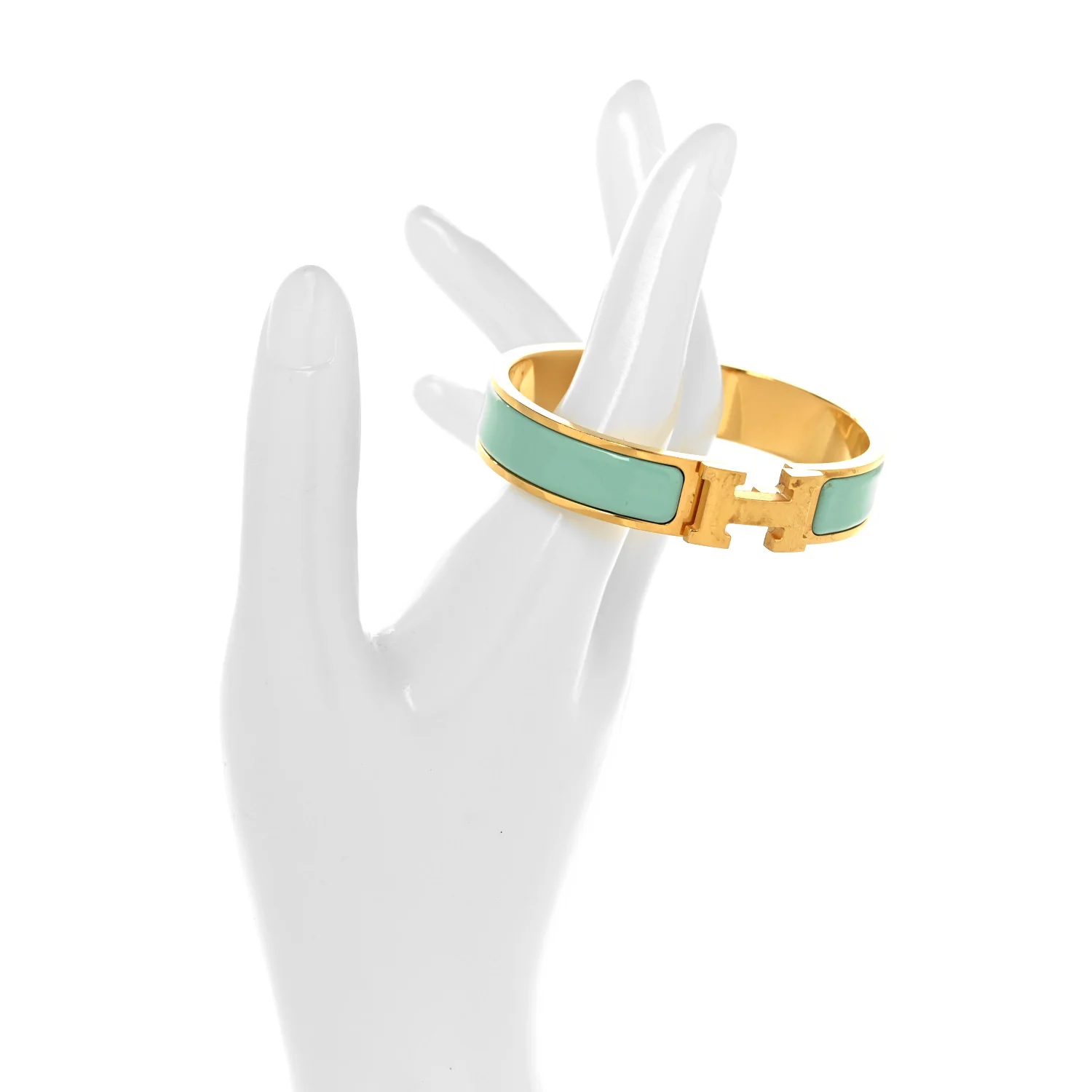 Enamel Narrow Clic Clac H Bracelet PM Aqua - Image 2