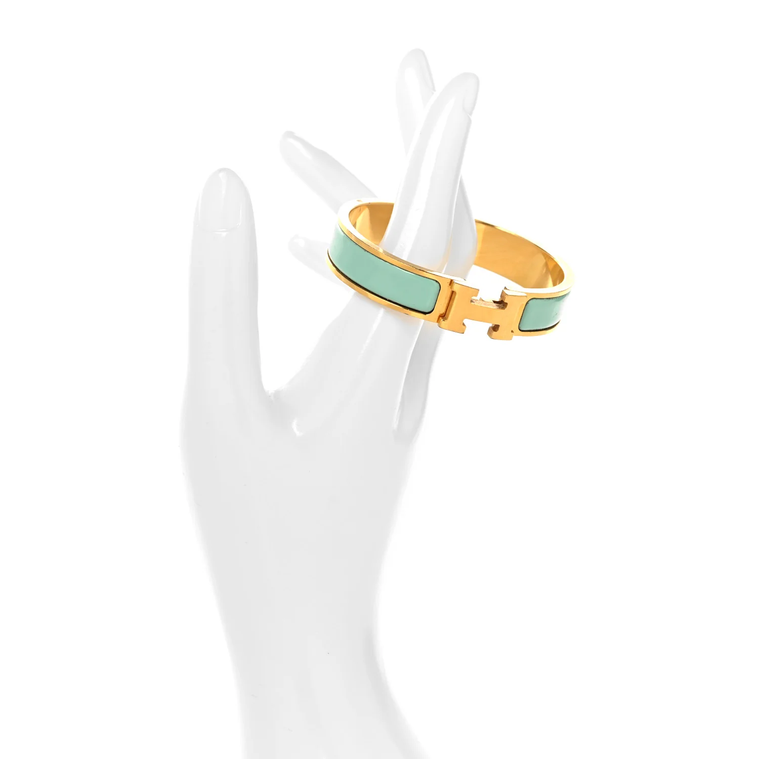 Enamel Narrow Clic Clac H Bracelet PM Aqua - Image 3