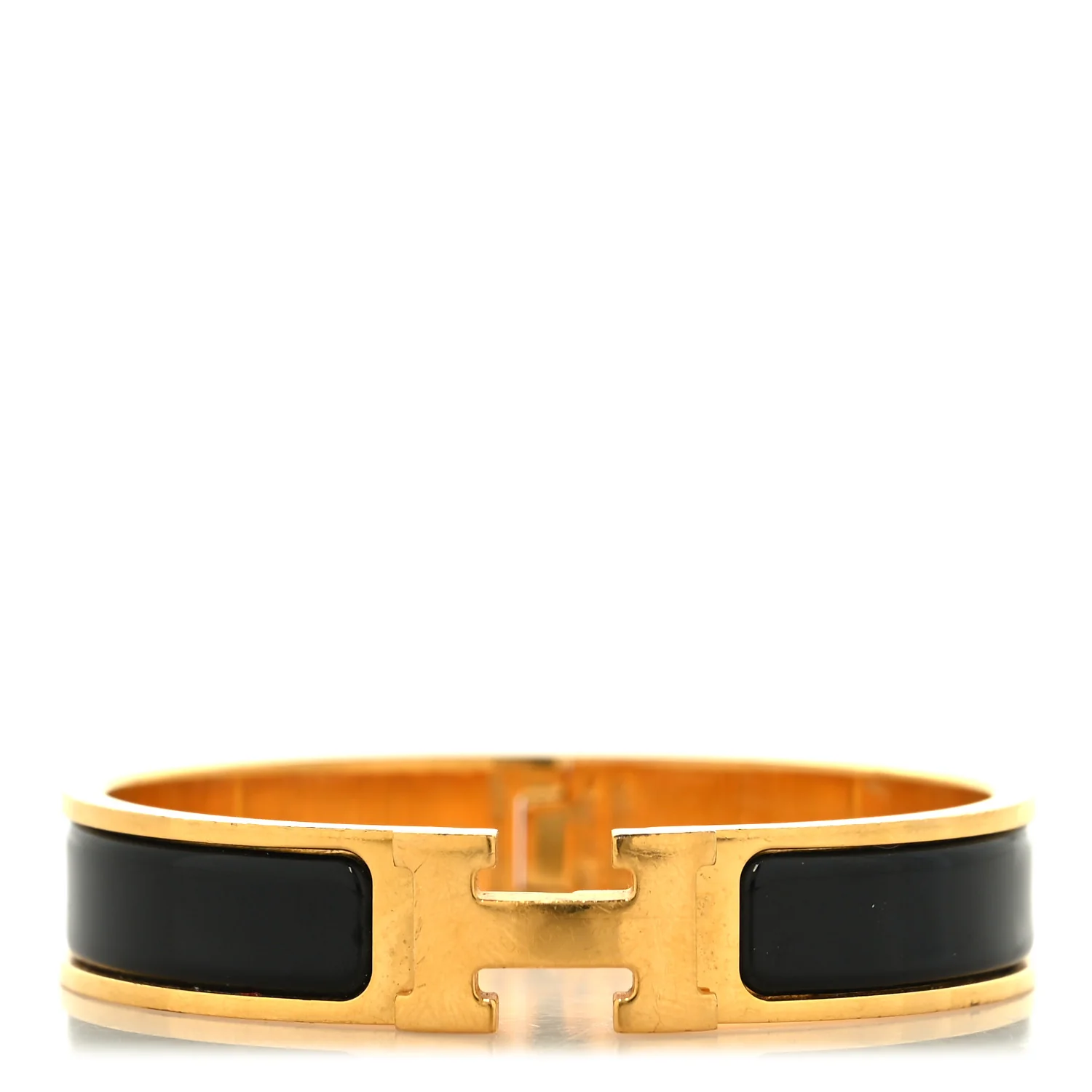 Enamel Narrow Clic Clac H Bracelet PM Black