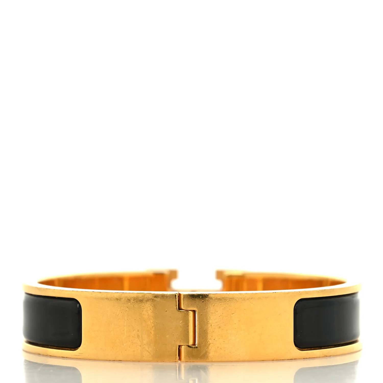 Enamel Narrow Clic Clac H Bracelet PM Black - Image 3