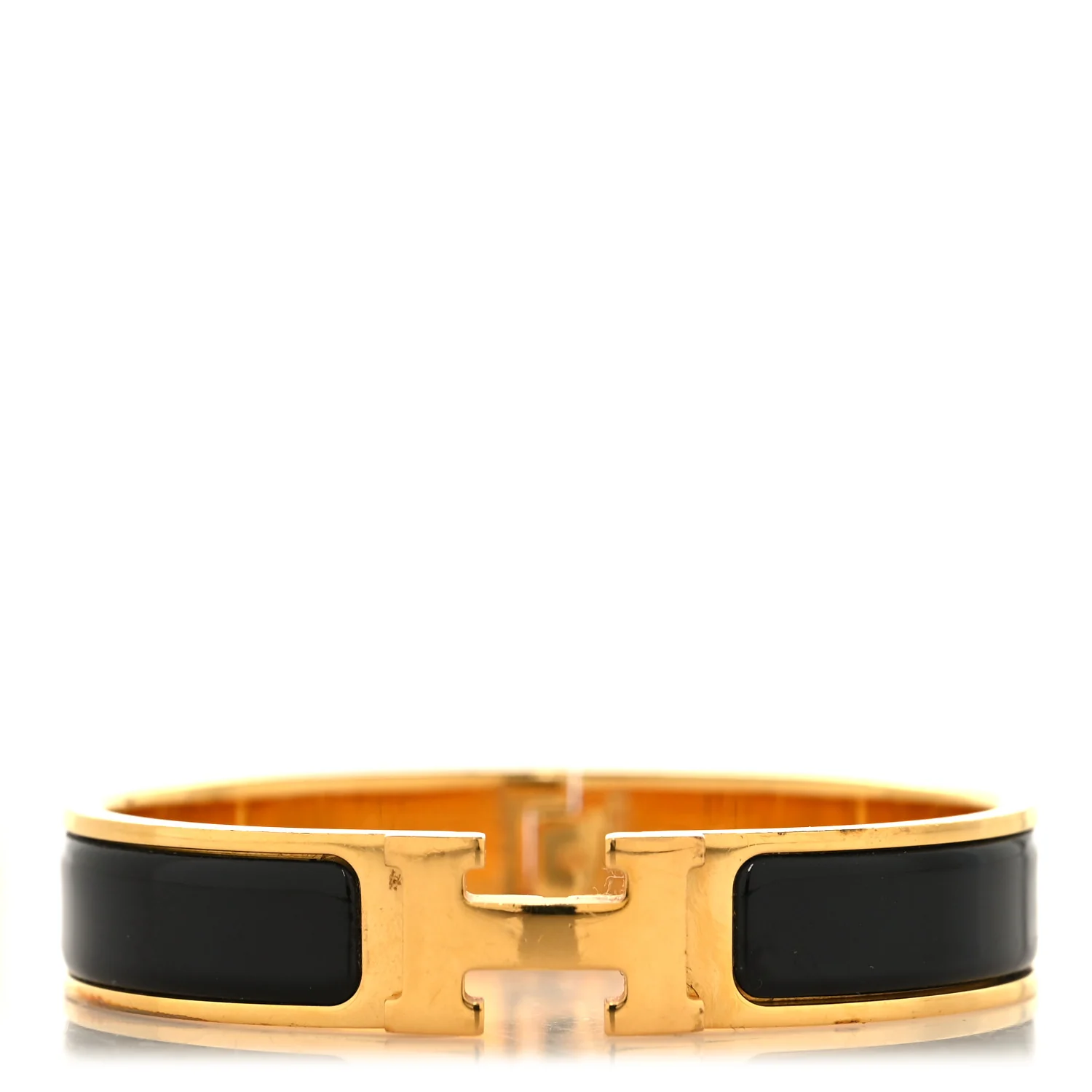 Enamel Narrow Clic Clac H Bracelet PM Black