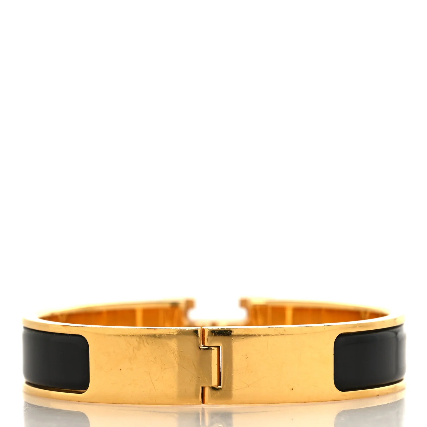 Enamel Narrow Clic Clac H Bracelet PM Black - Image 3