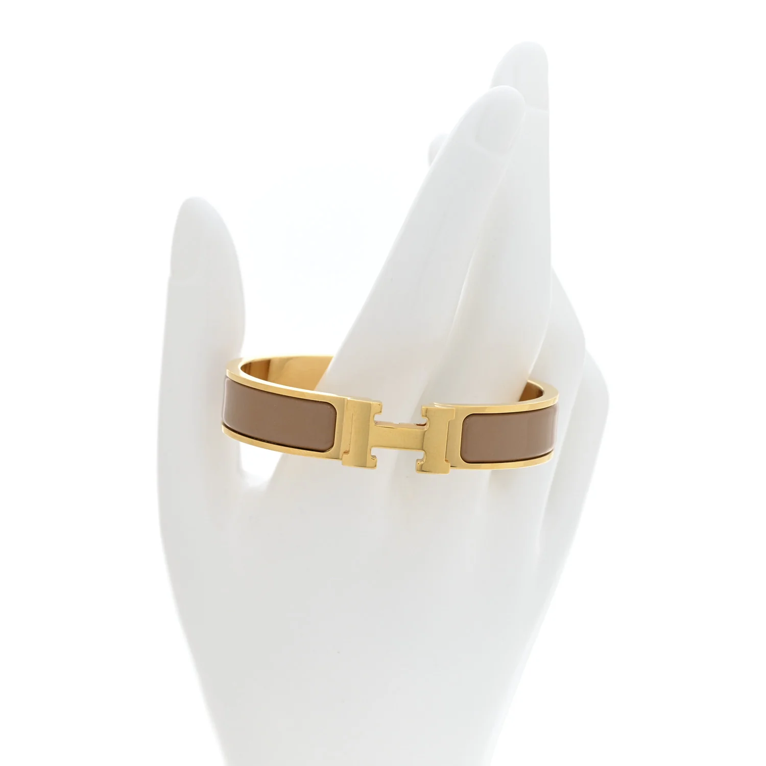 Enamel Narrow Clic Clac H Bracelet PM Chataigne - Image 2