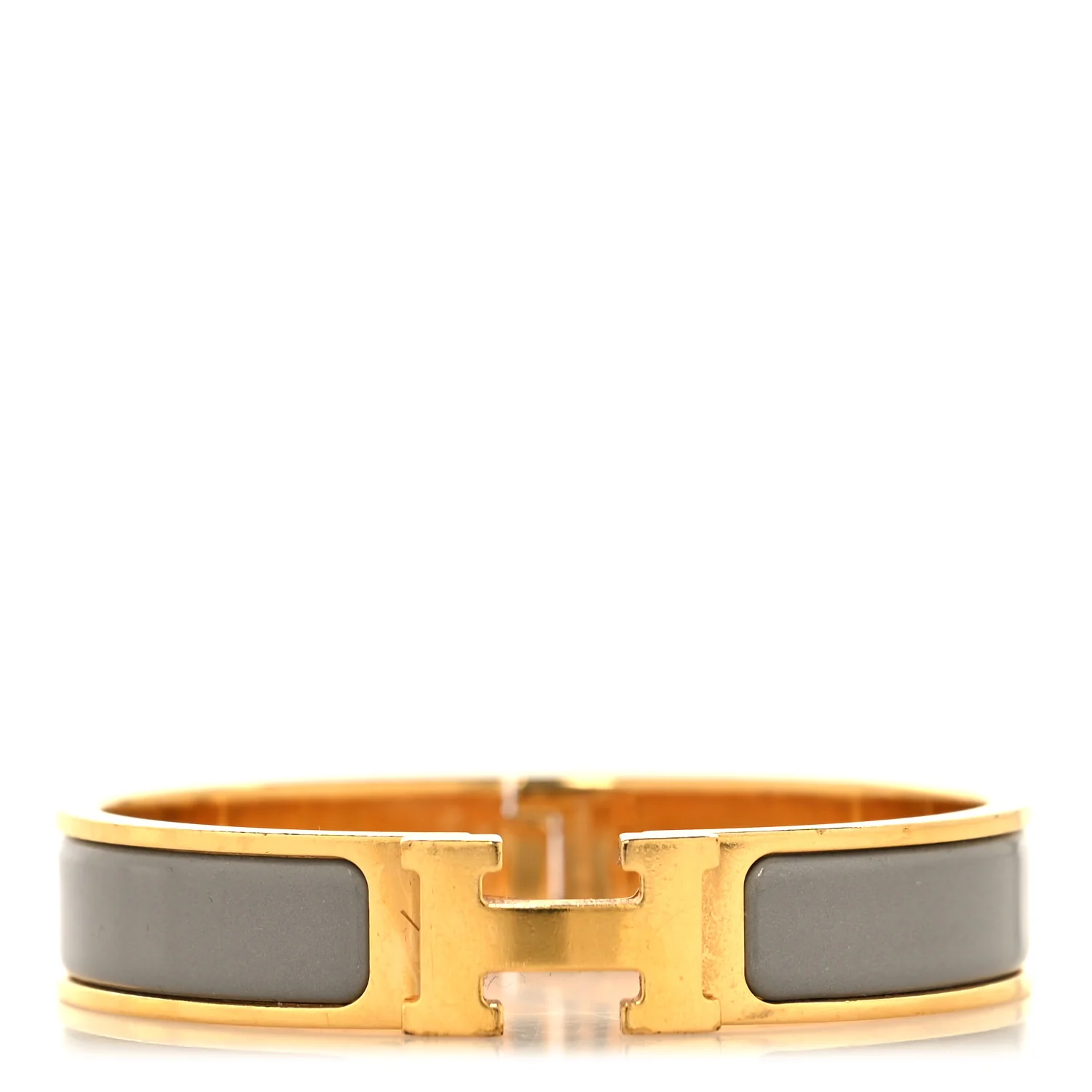 Enamel Narrow Clic Clac H Bracelet PM Marron Glace - Image 2