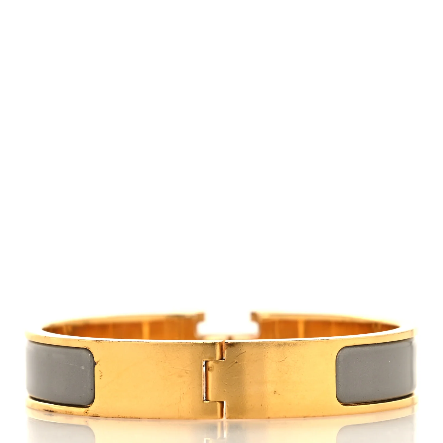 Enamel Narrow Clic Clac H Bracelet PM Marron Glace - Image 4