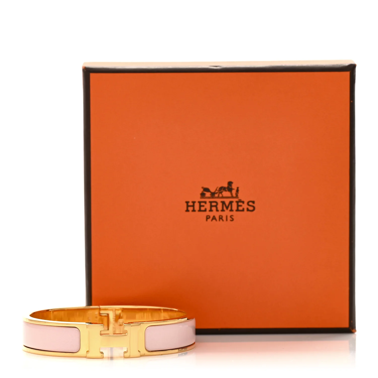 Enamel Narrow Clic Clac H Bracelet PM Rose Dragee - Image 4