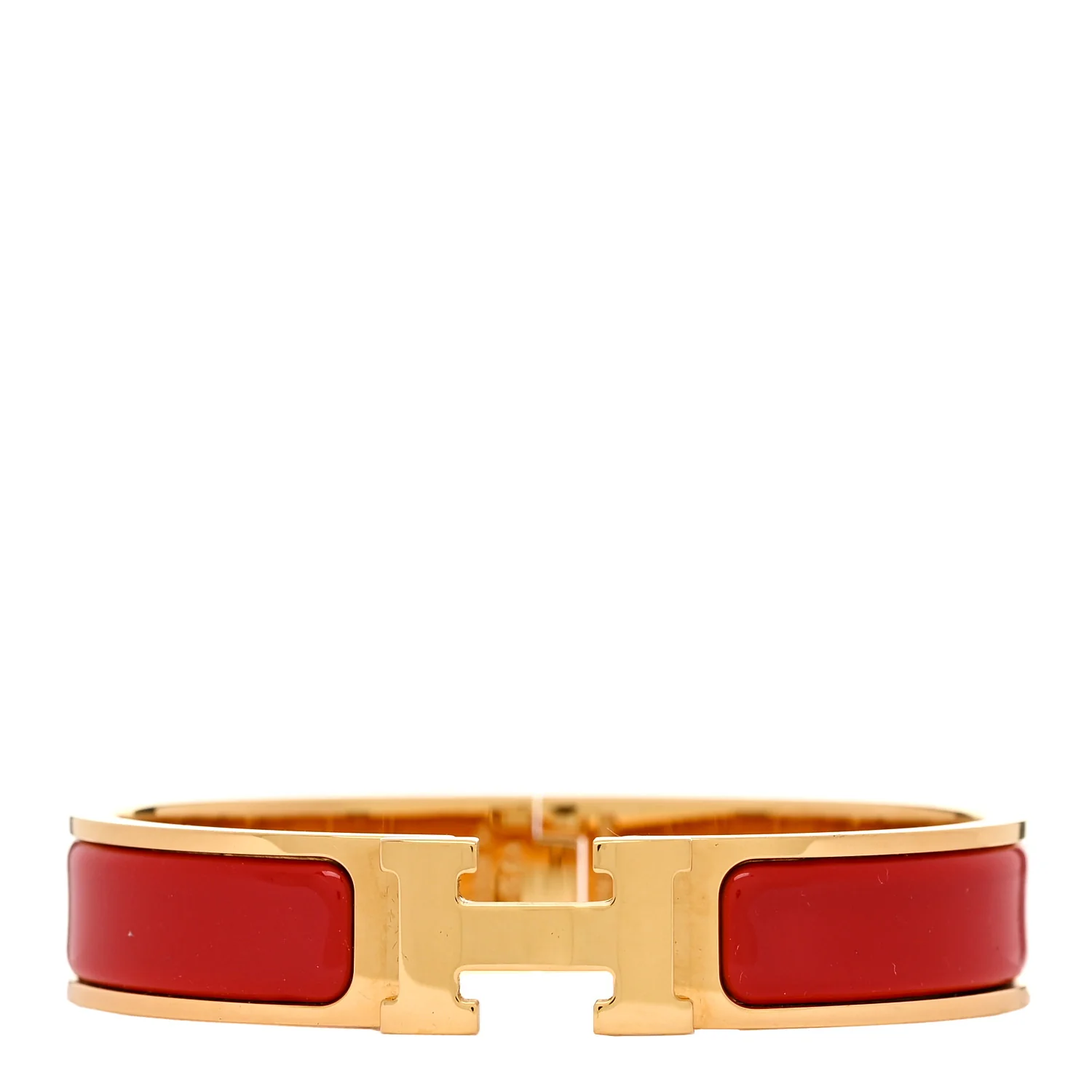 Enamel Narrow Clic Clac H Bracelet PM Rouge Vif