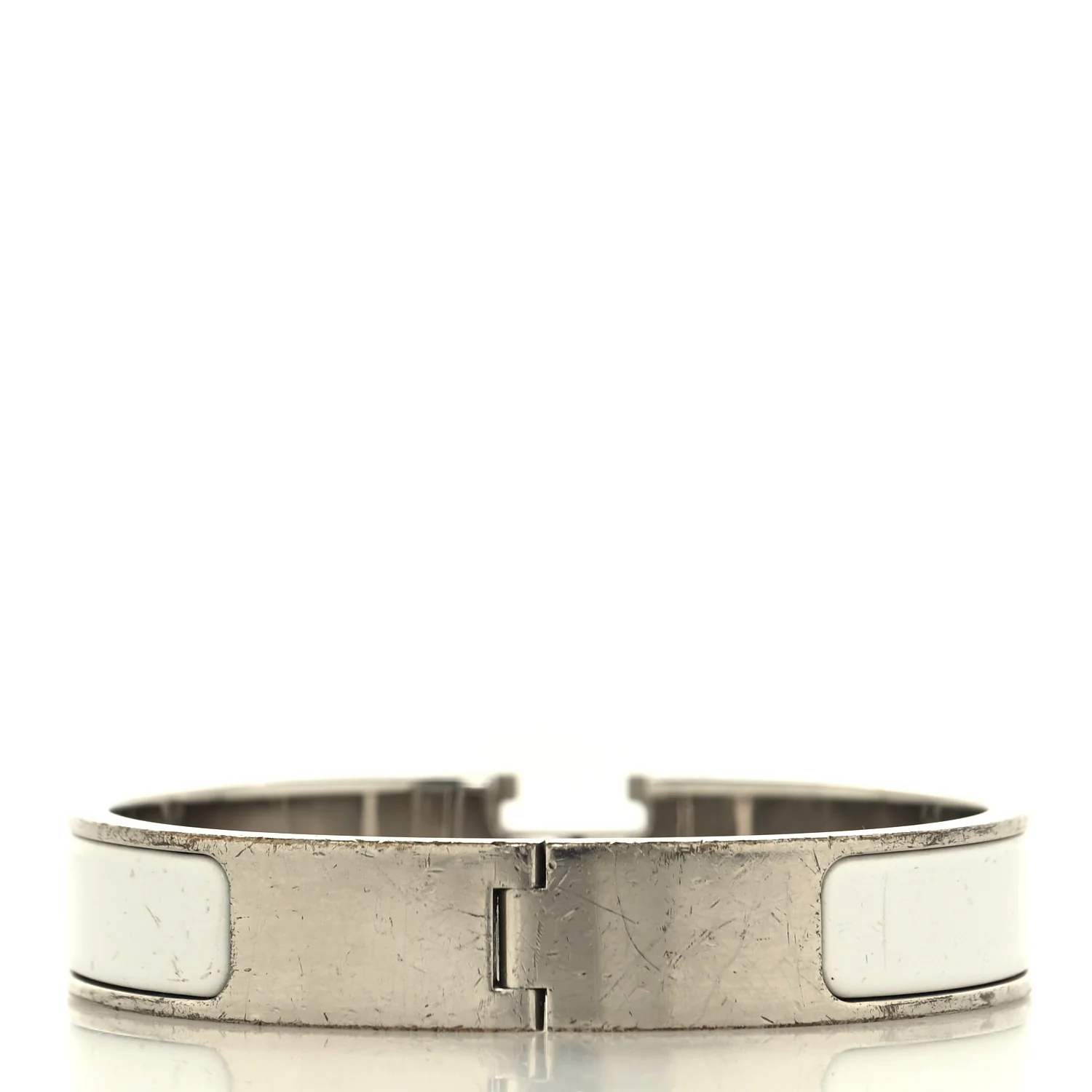 Enamel Narrow Clic Clac H Bracelet PM White - Image 3