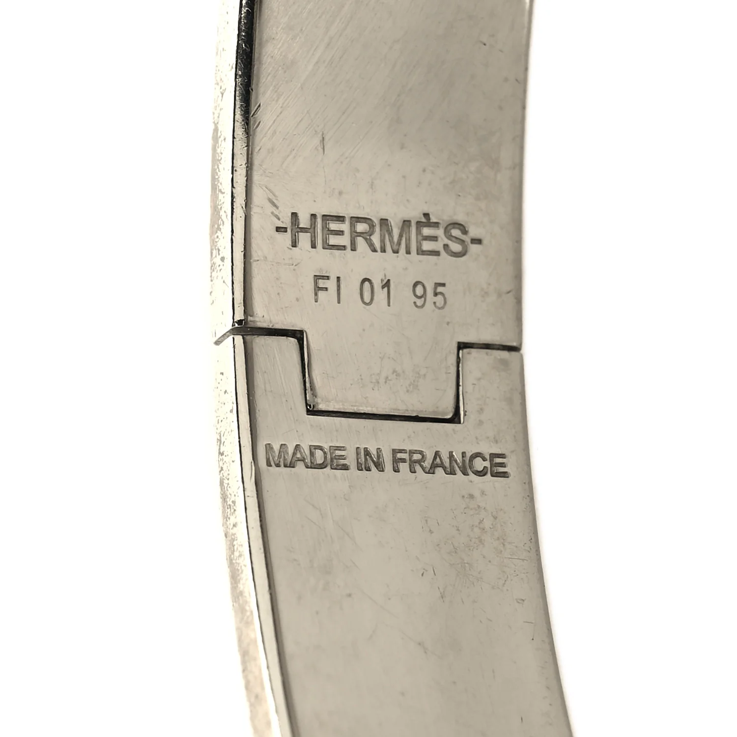 Enamel Narrow Clic Clac H Bracelet PM White - Image 4
