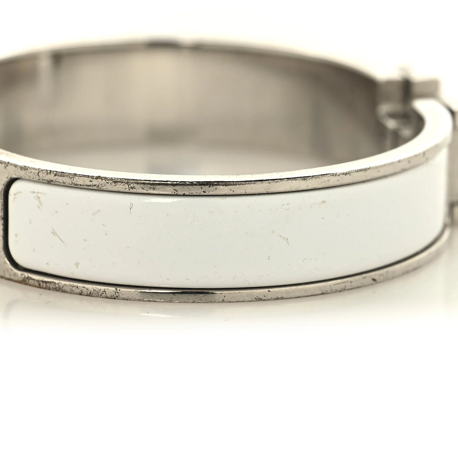 Enamel Narrow Clic Clac H Bracelet PM White - Image 5