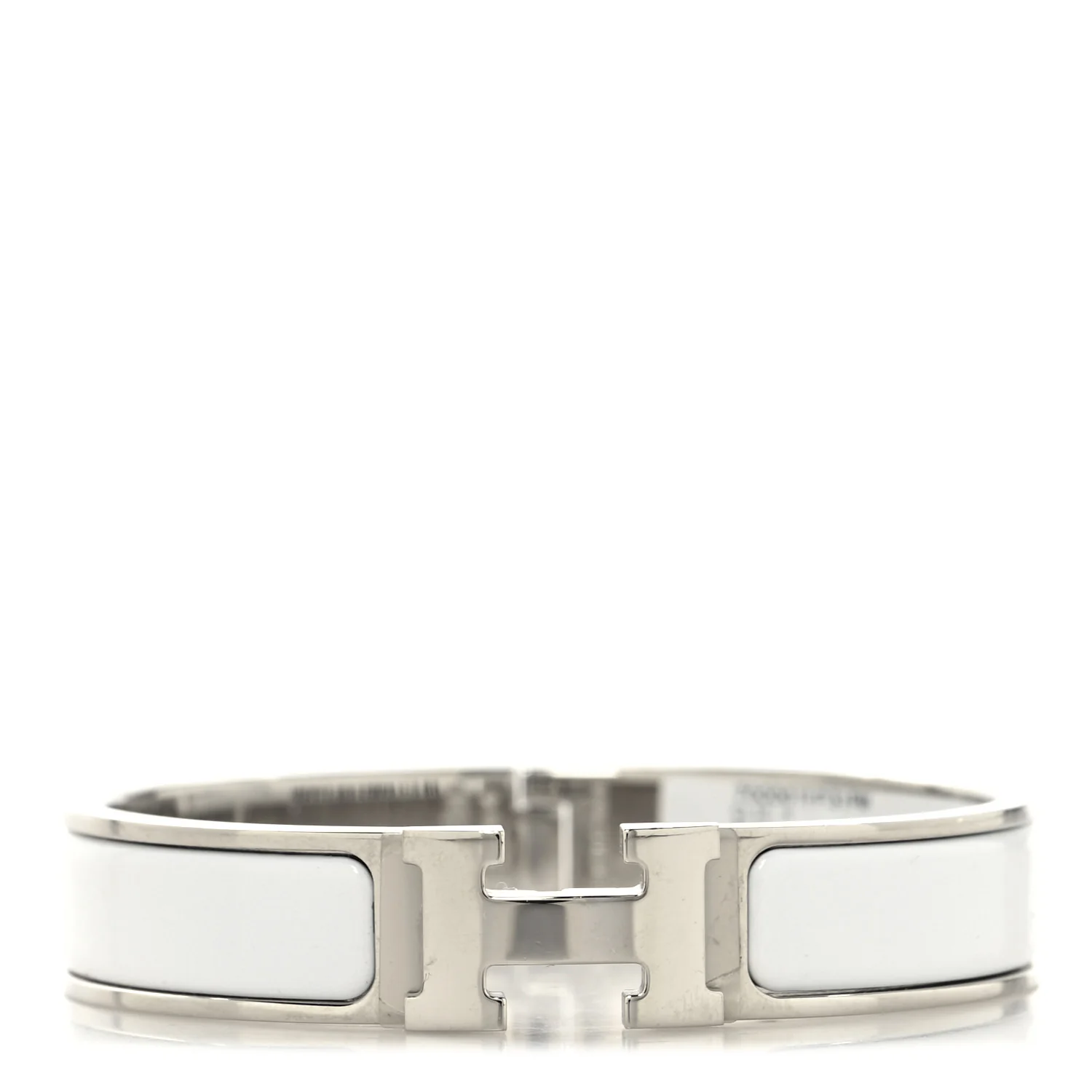 Enamel Narrow Clic Clac H Bracelet PM White