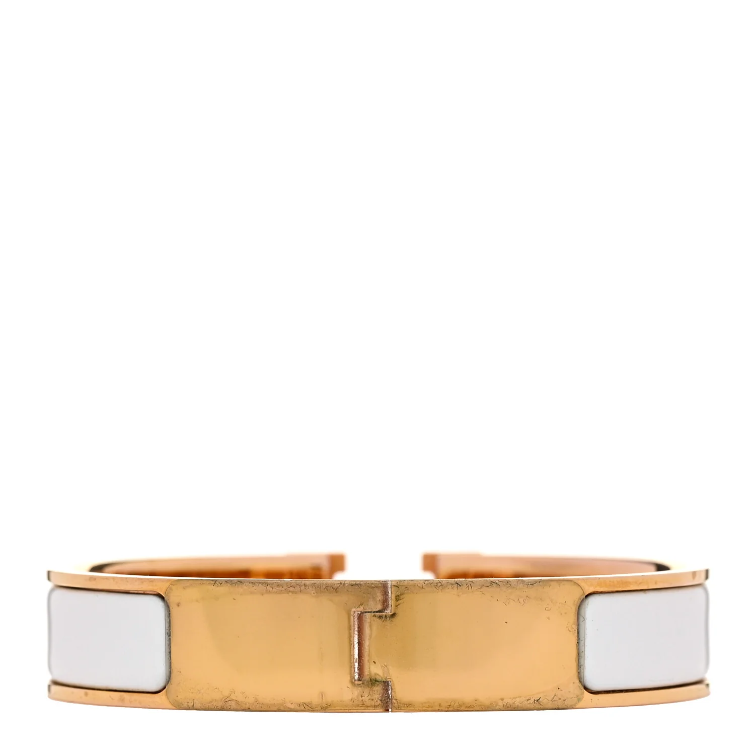 Enamel Narrow Clic Clac H Bracelet PM White - Image 2