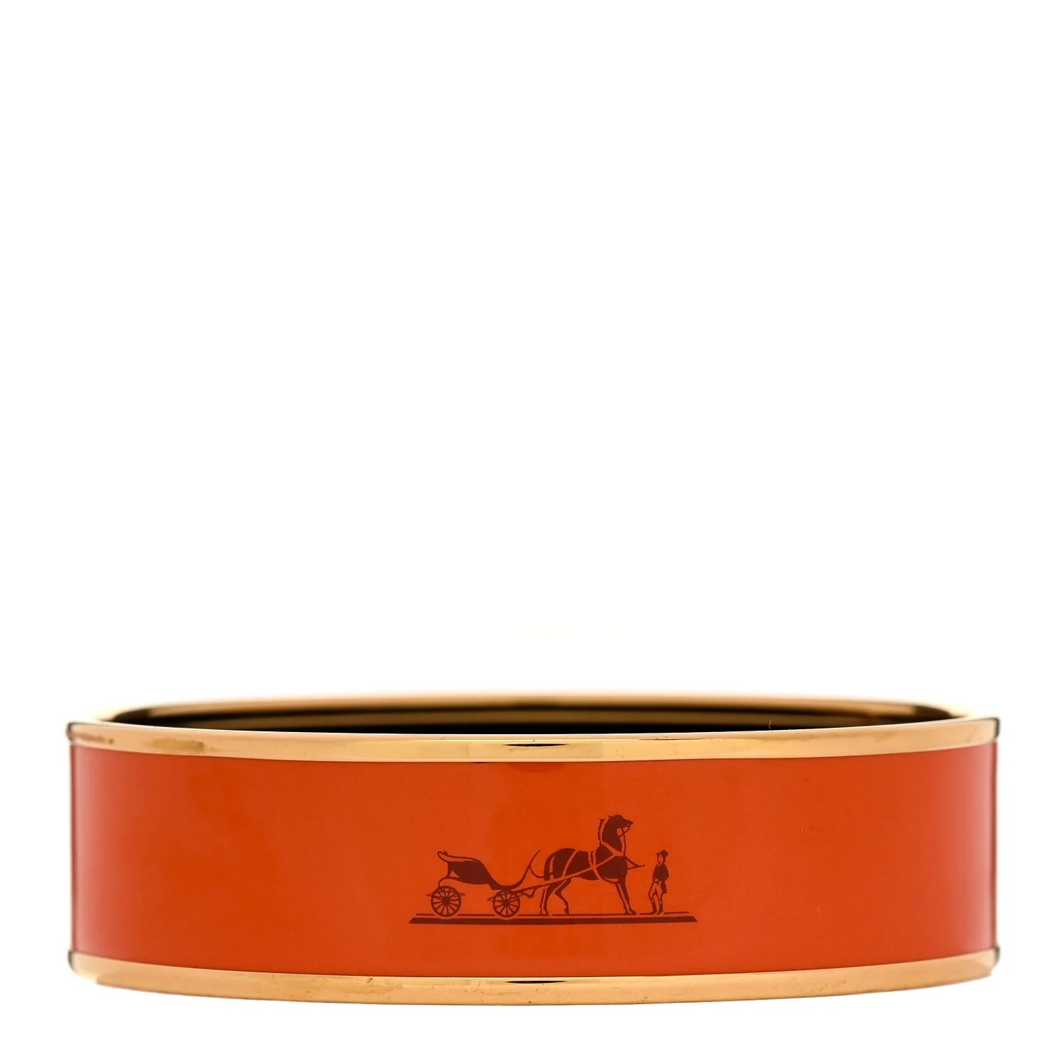 Enamel Printed Caleche Wide Bracelet 70 Orange - Image 2