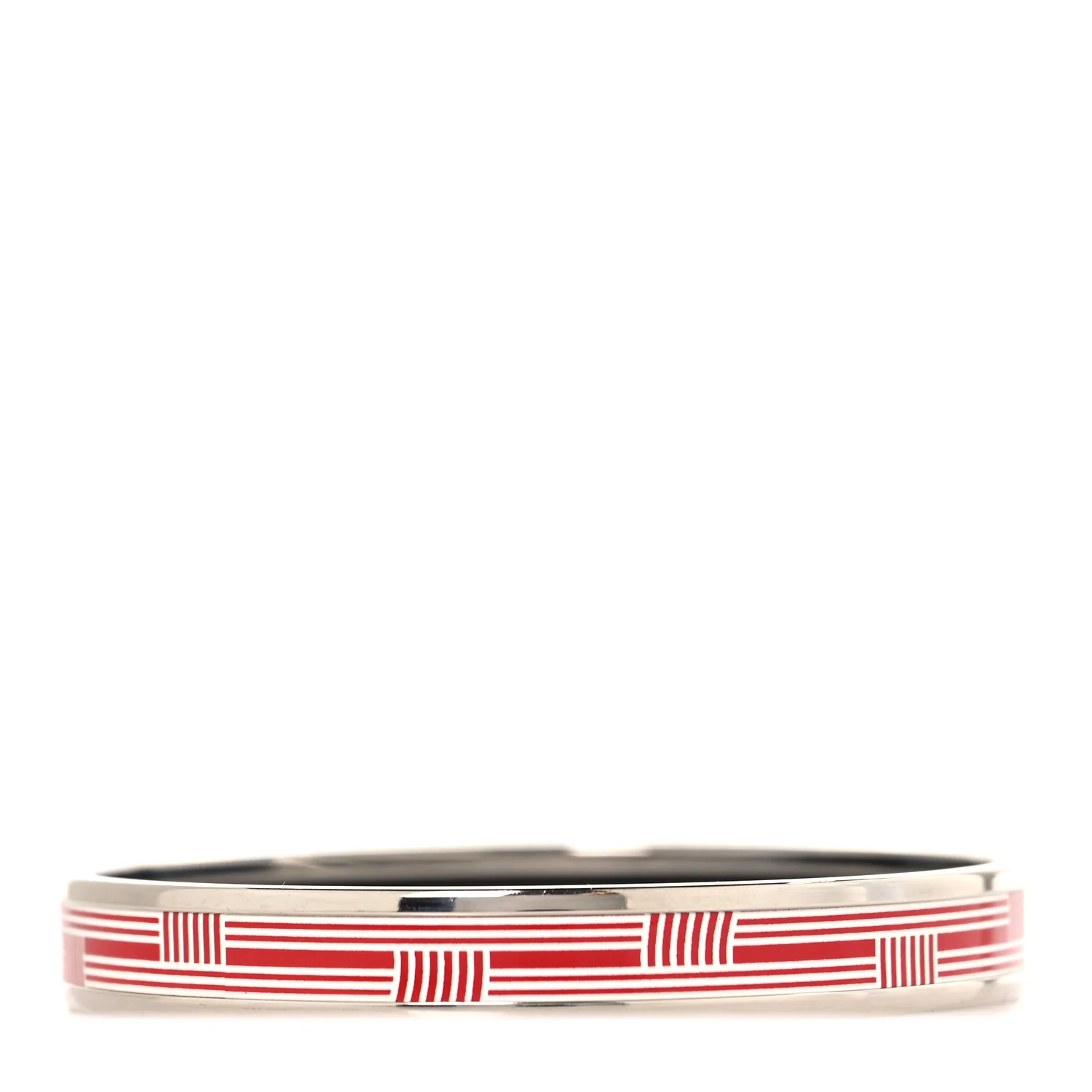 Enamel Printed Circuit 24 Faubourg Extra Narrow Bracelet 65 Rouge White - Image 3