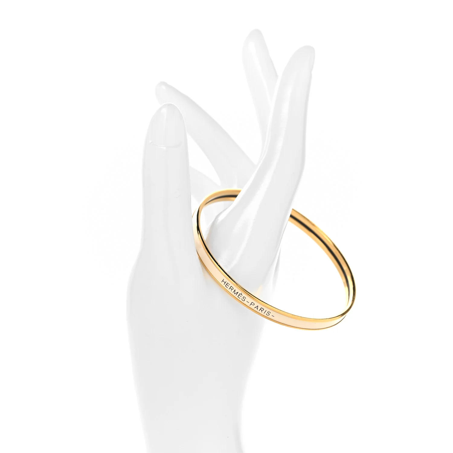 Enamel Printed Extra Narrow Uni Bracelet 70 Creme - Image 5