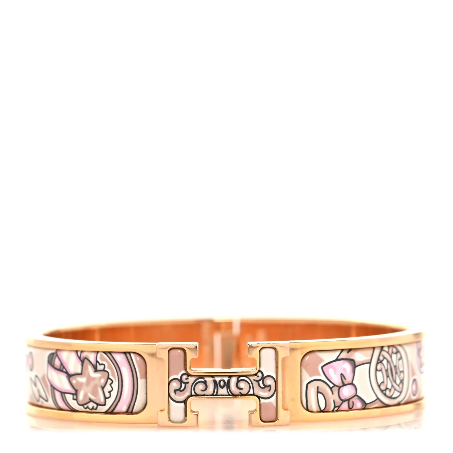 Enamel Printed Narrow Candy Libris Clic Clac H Bracelet PM Aube