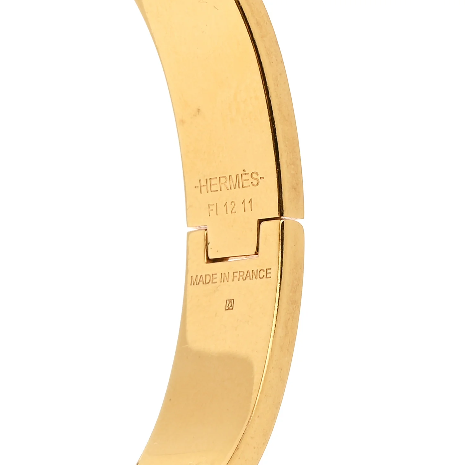 Enamel Printed Quadrige Au Fil Narrow Clic Clac H Bracelet PM Jaune Or Black - Image 4