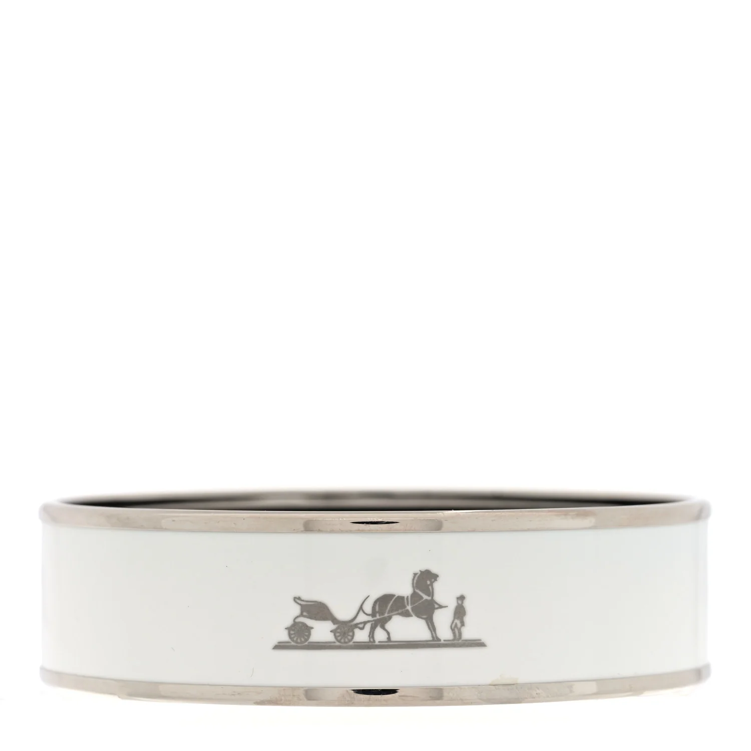 Enamel Printed Wide Caleche Bracelet White - Image 3