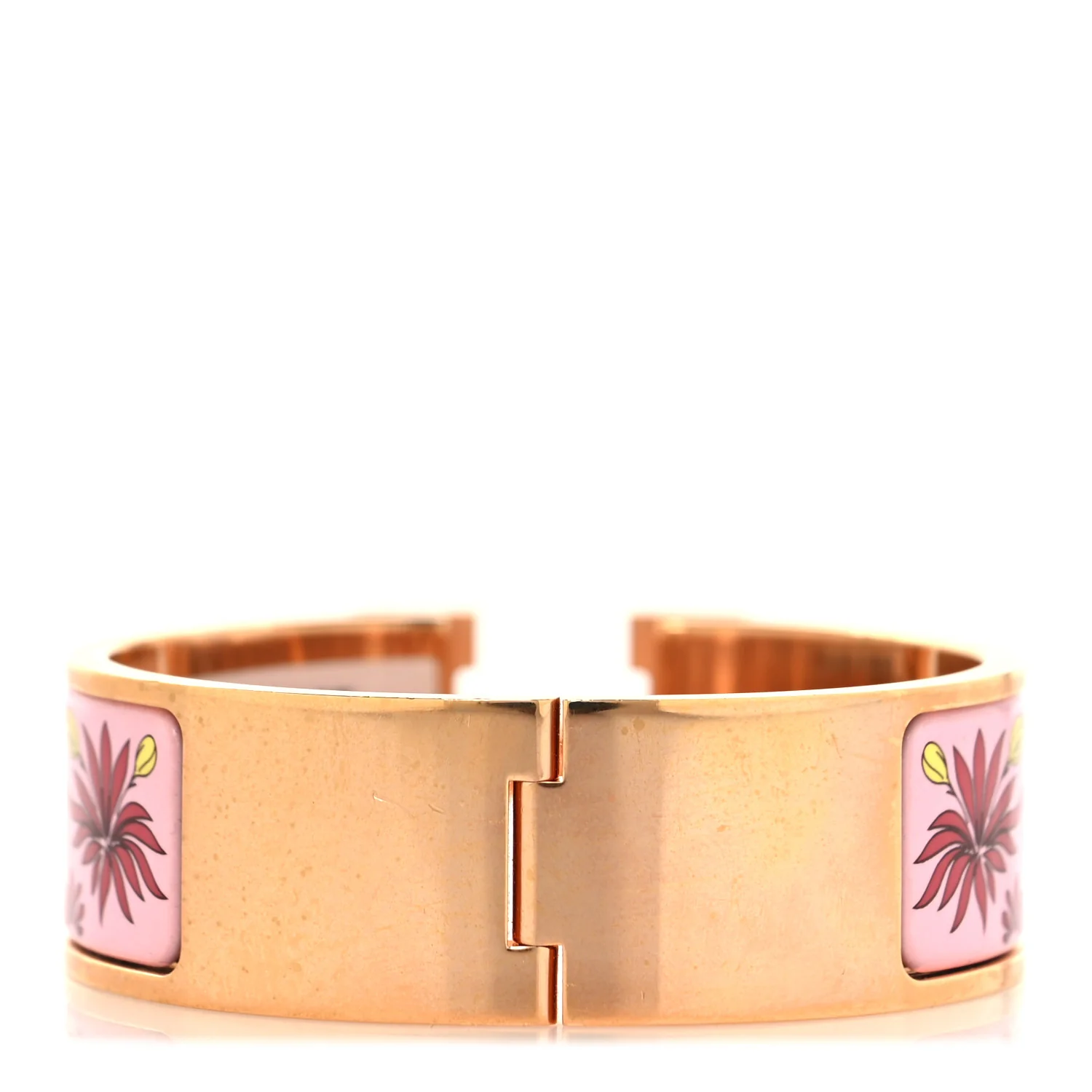 Enamel Printed Wide Les Leopards Clic Clac H Bracelet GM Ultra Pink - Image 3