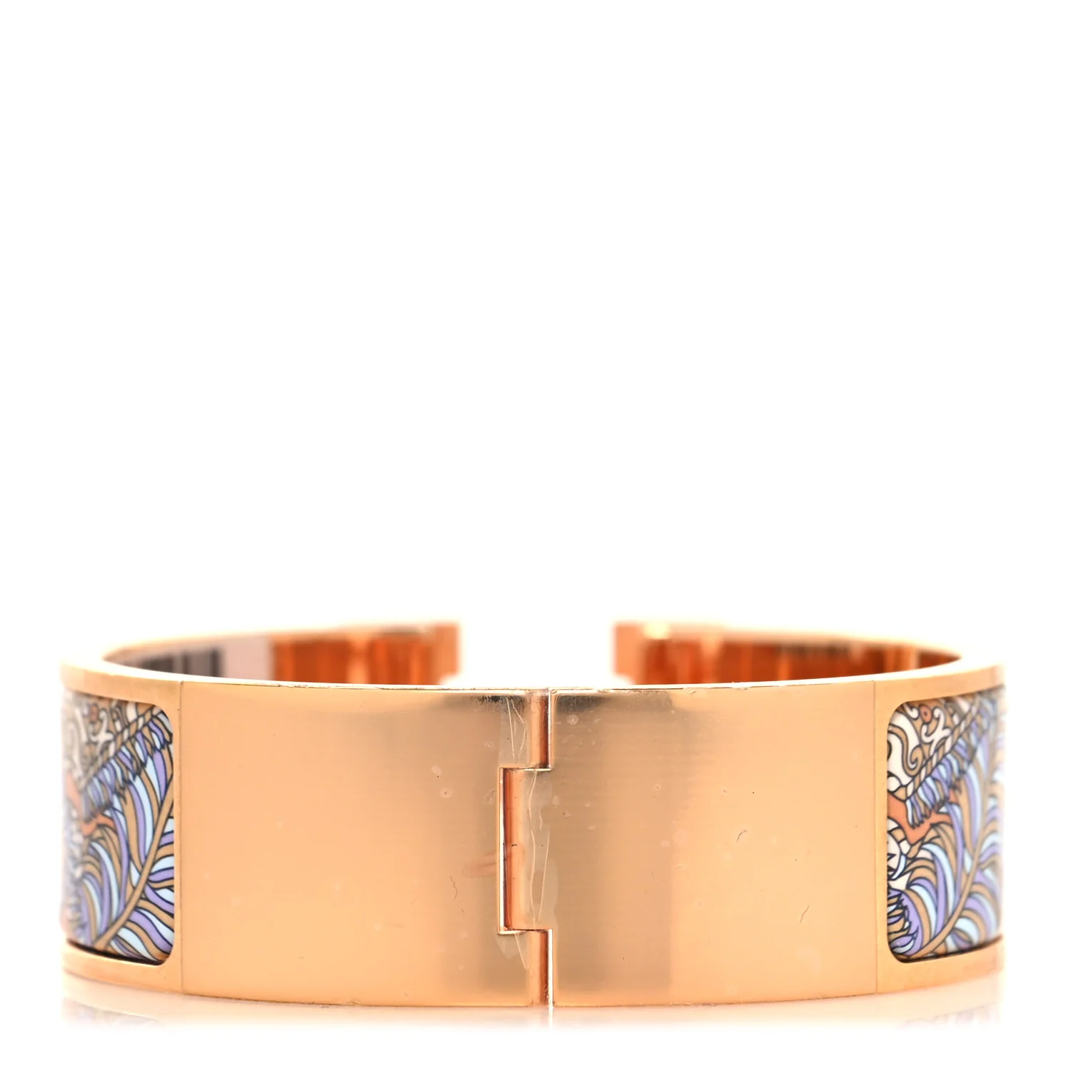 Enamel Printed Wide Sous L Egide De Mars Click Clac H Bracelet GM Lilas - Image 3