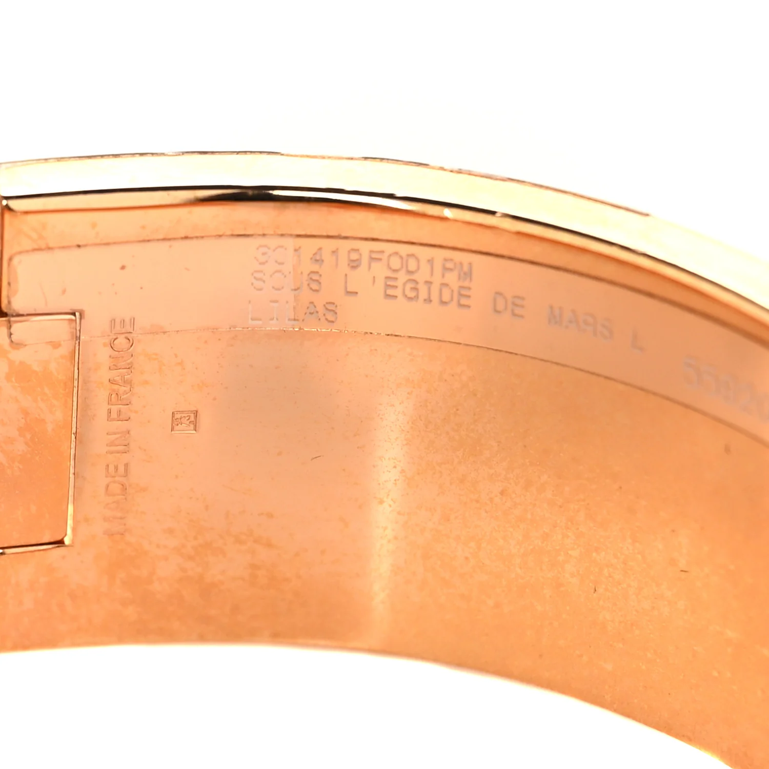 Enamel Printed Wide Sous L Egide De Mars Click Clac H Bracelet GM Lilas - Image 4