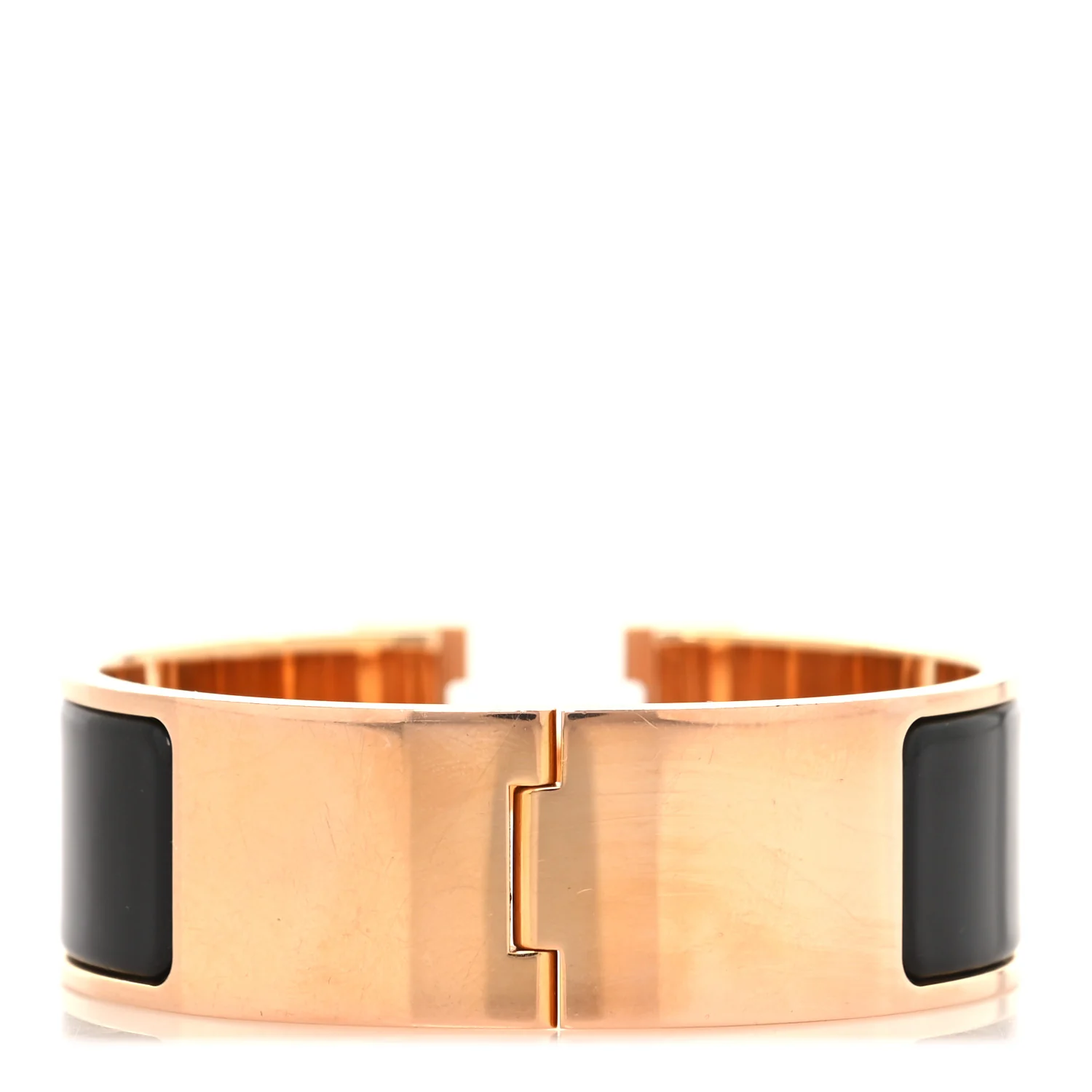 Enamel Wide Clic Clac H Bracelet GM Black - Image 3