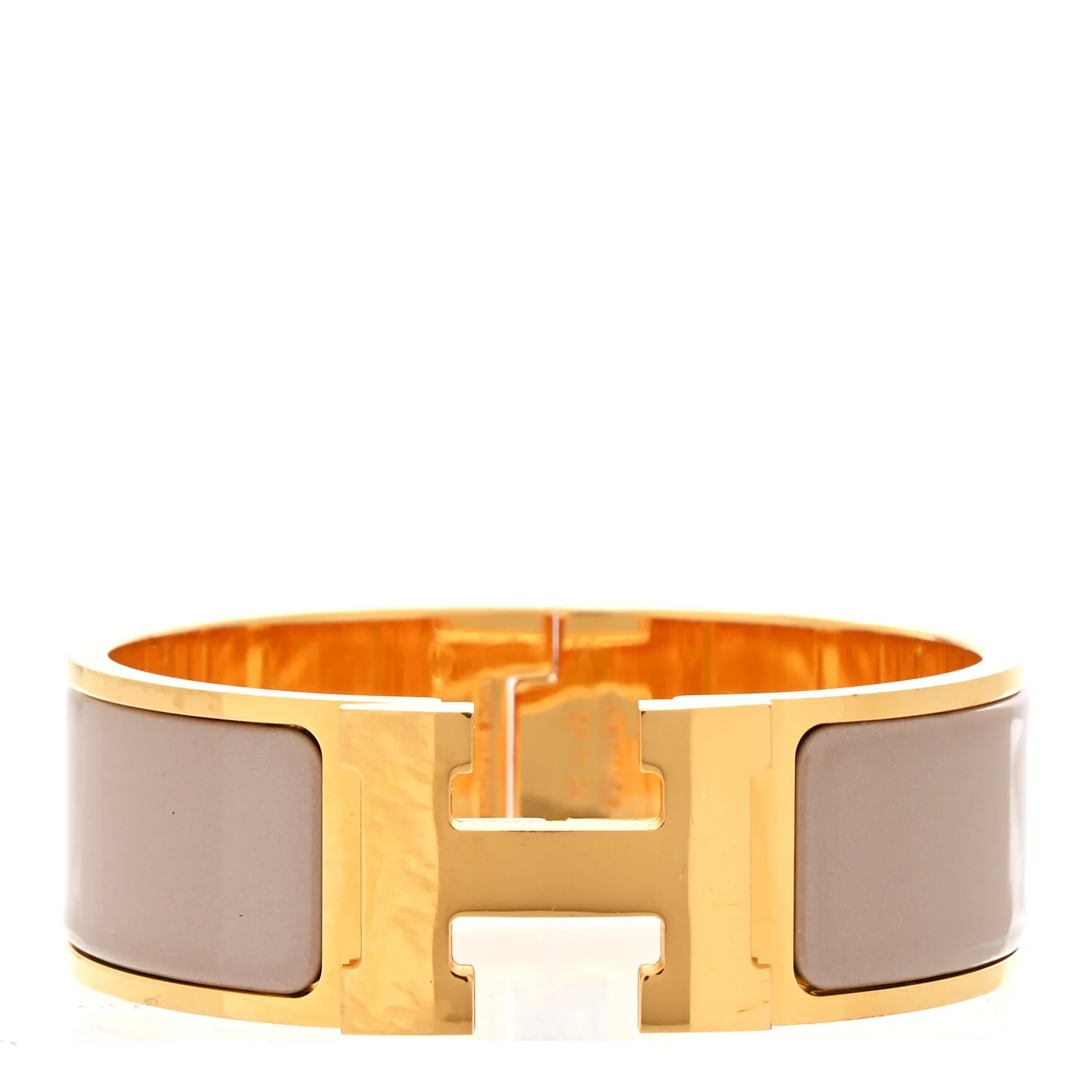 Enamel Wide Clic Clac H Bracelet Marron Glace