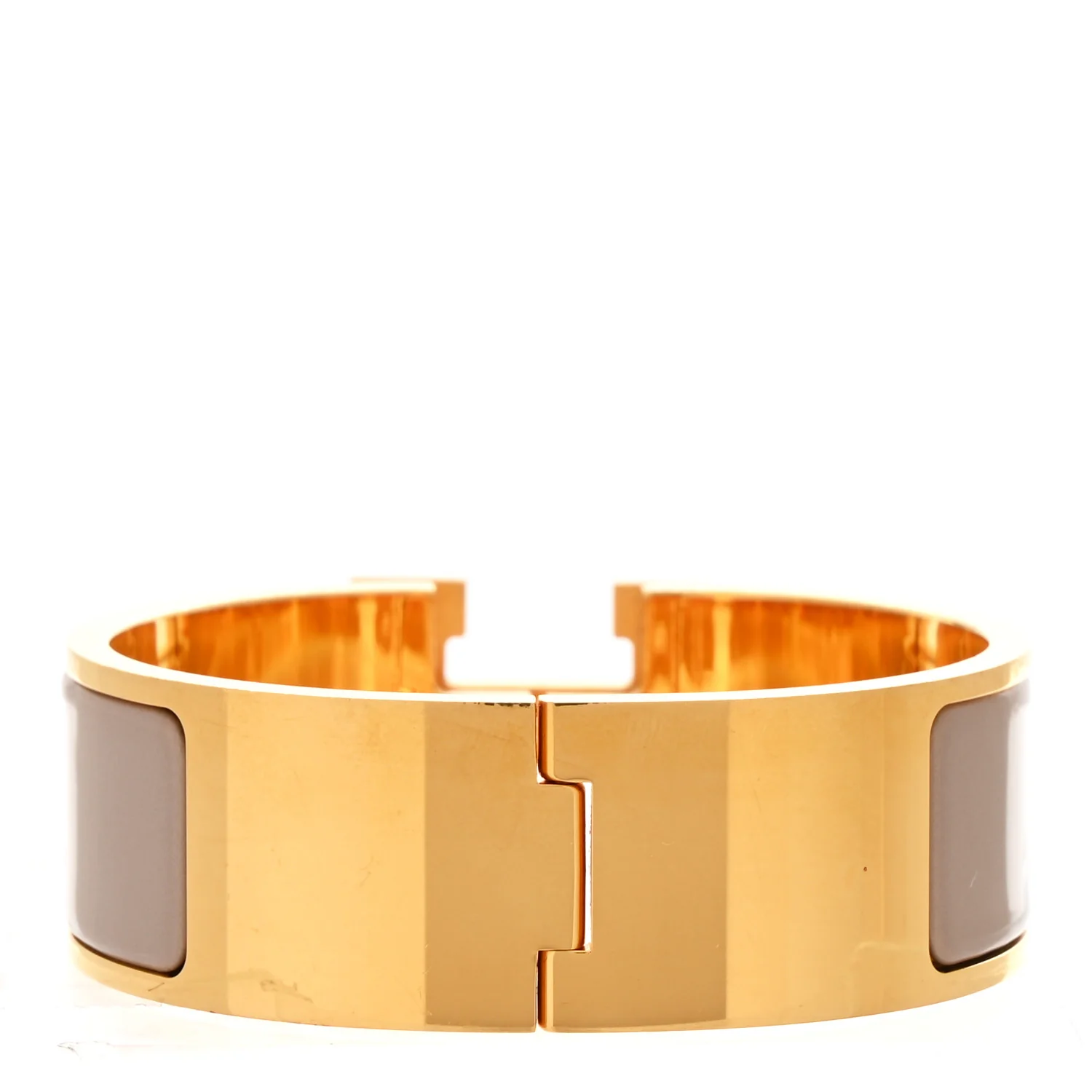 Enamel Wide Clic Clac H Bracelet Marron Glace - Image 3