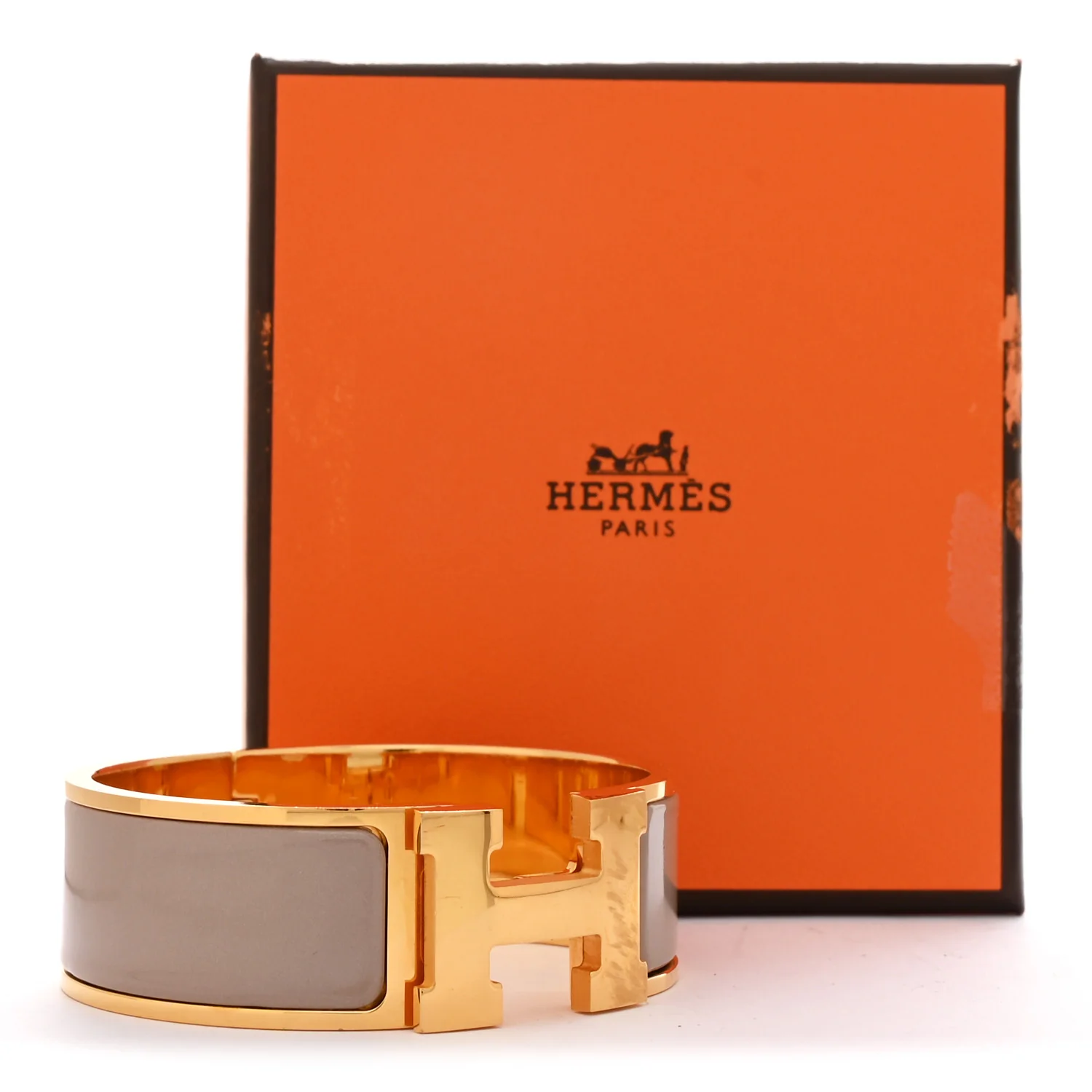 Enamel Wide Clic Clac H Bracelet Marron Glace - Image 5