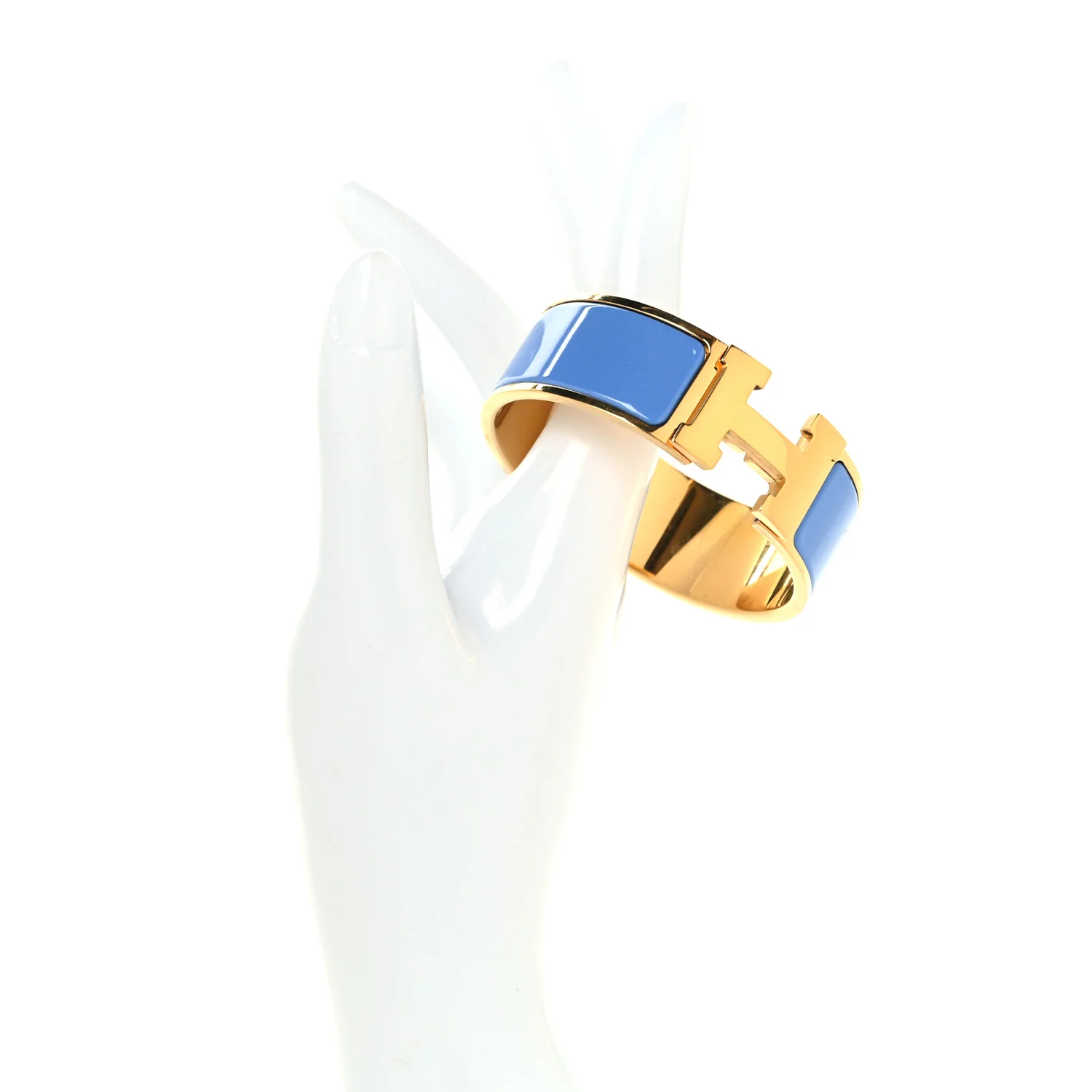 Enamel Wide Clic Clac H Bracelet PM Bleu Transat - Image 2
