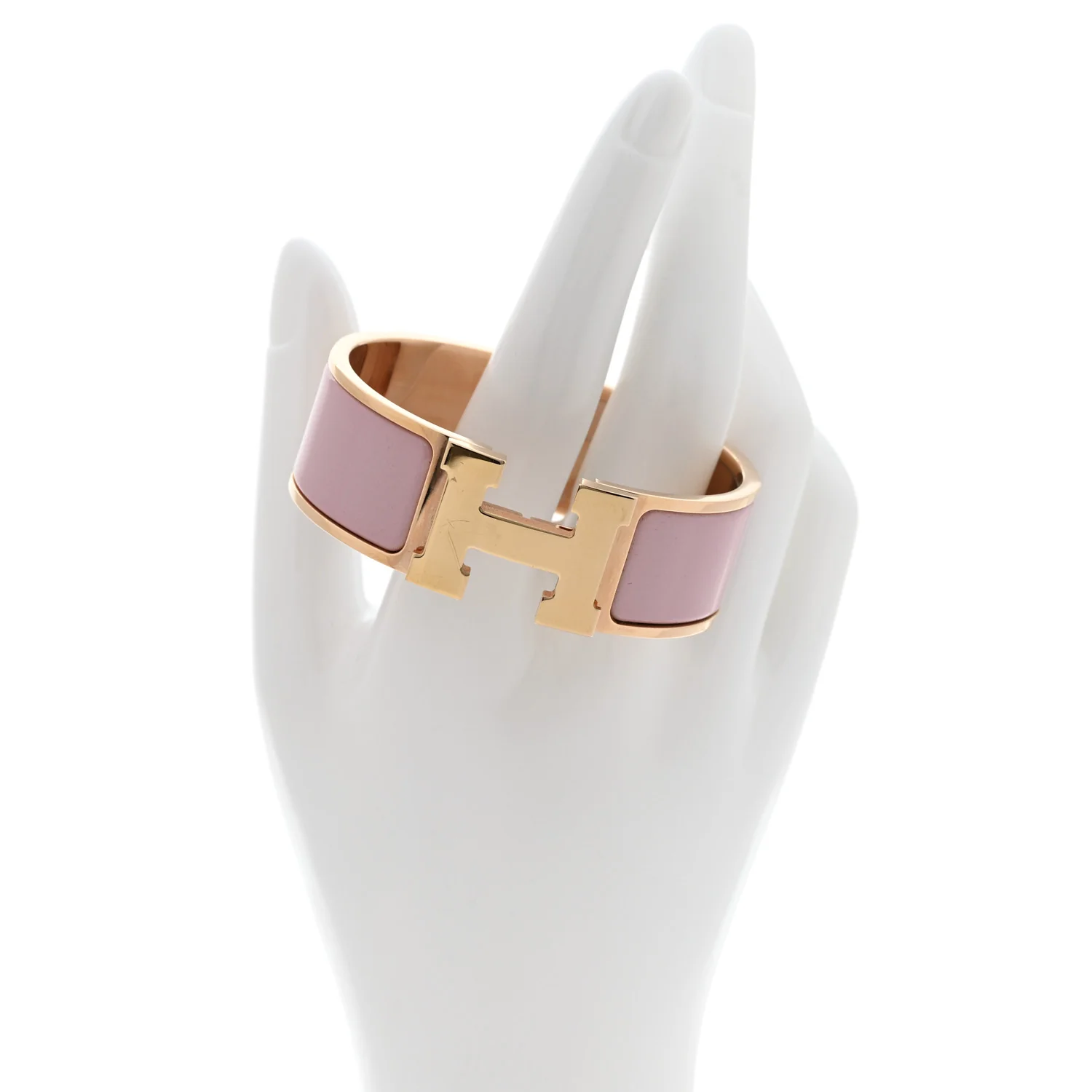 Enamel Wide Clic Clac H Bracelet PM Rose Nacarat - Image 2