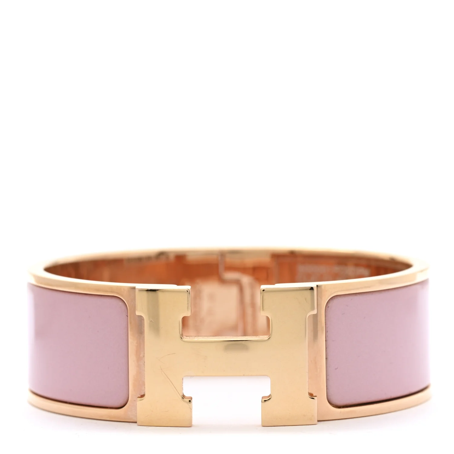 Enamel Wide Clic Clac H Bracelet PM Rose Nacarat - Image 3