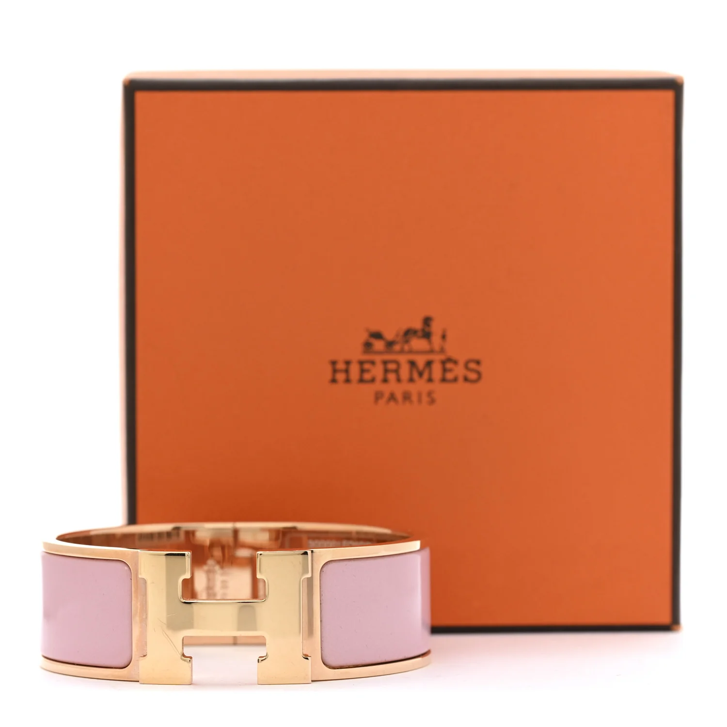 Enamel Wide Clic Clac H Bracelet PM Rose Nacarat - Image 8
