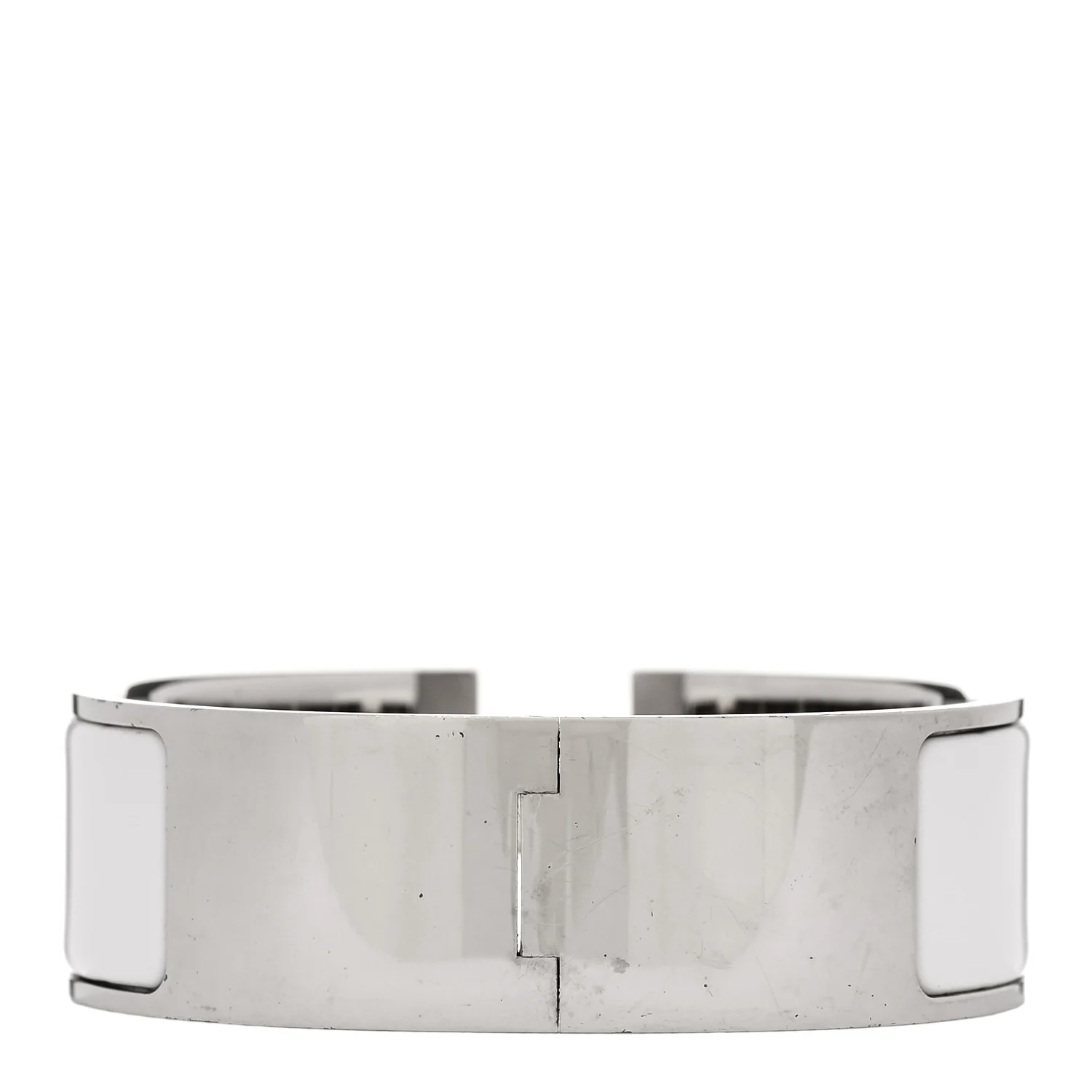 Enamel Wide Clic Clac H Bracelet PM White - Image 2