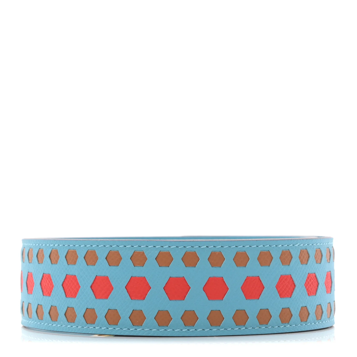 Epsom 40mm Hexagone Tressage Shoulder Strap Bleu De Nord Rouge De Coeur Gold - Image 2