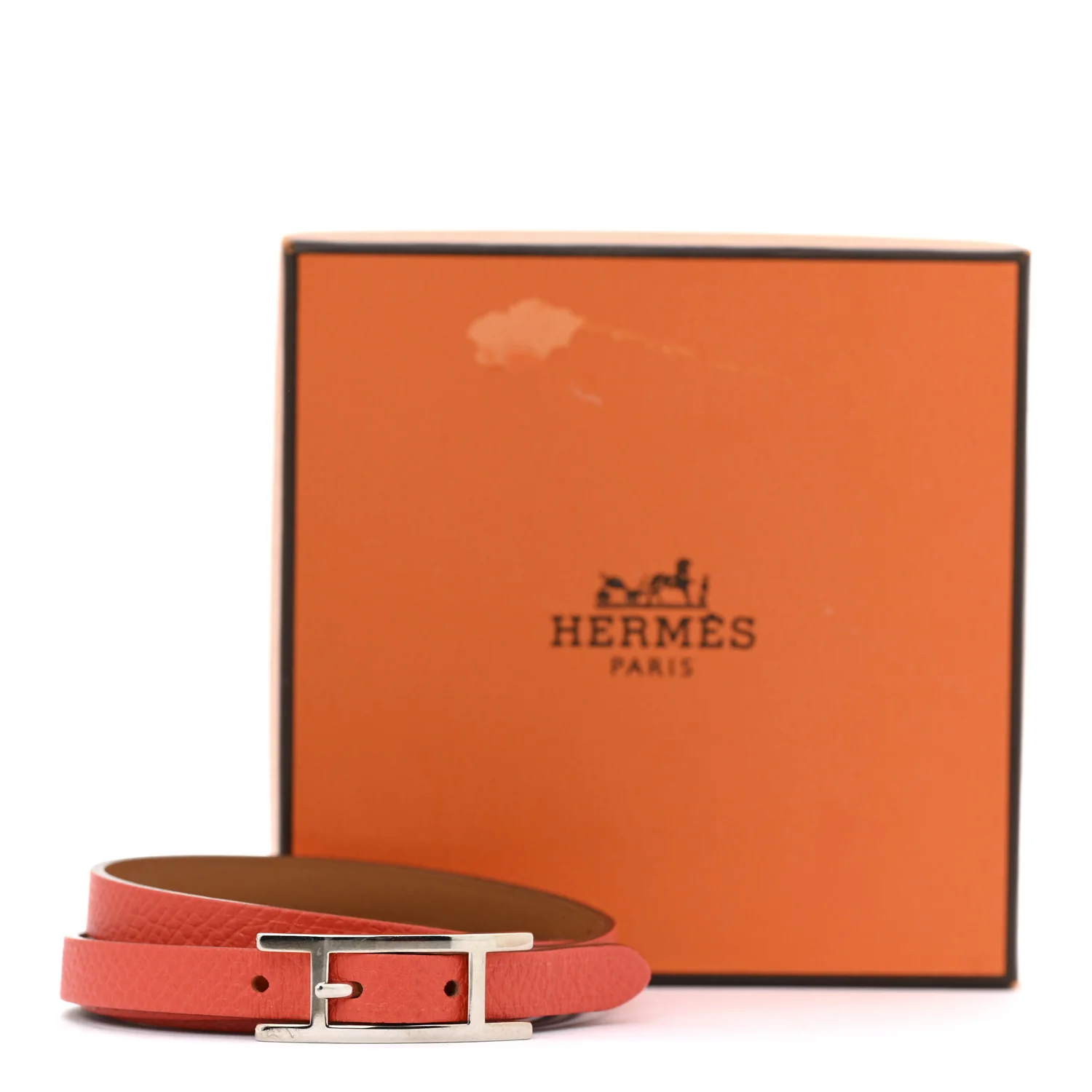 Epsom Behapi Quad Tour Bracelet M Orange Poppy - Image 7