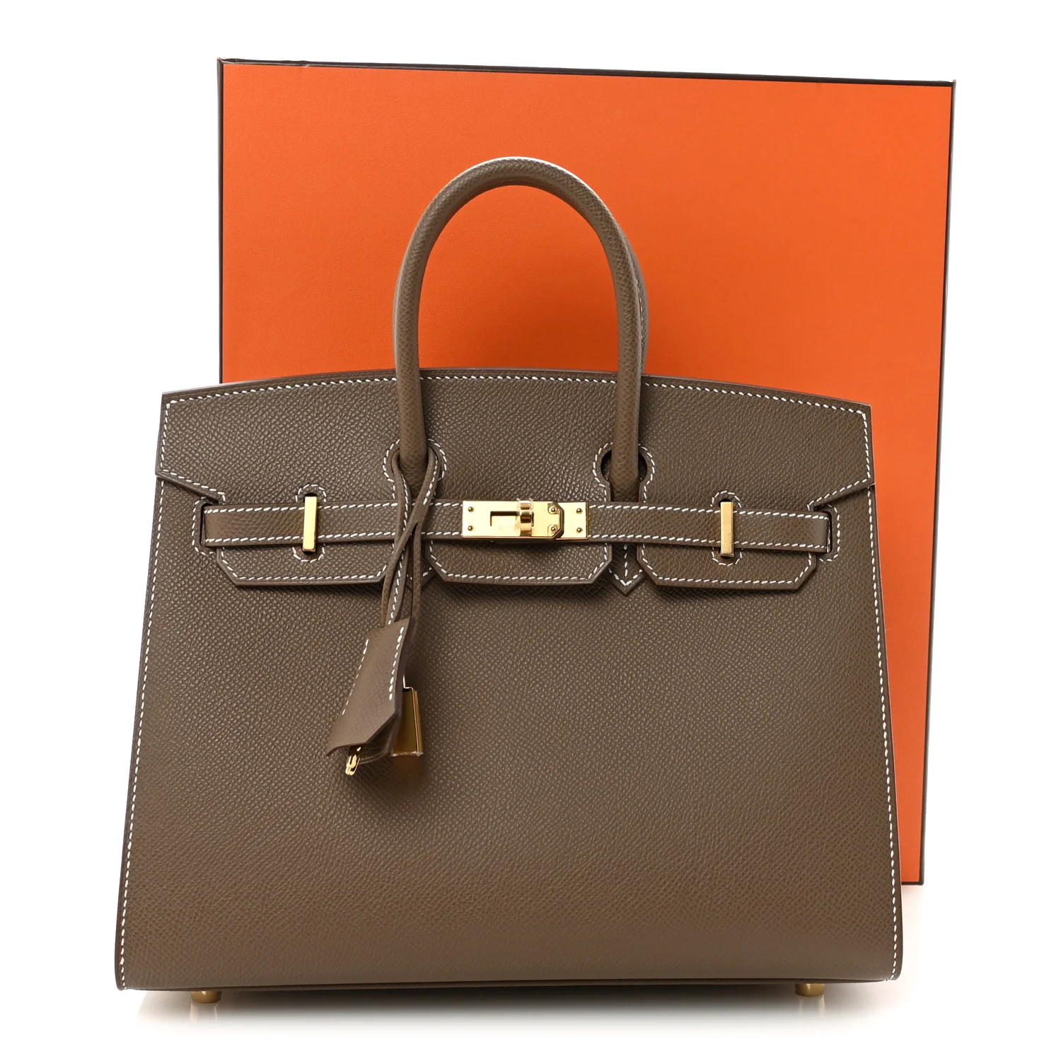 Epsom Birkin Sellier 25 Etoupe - Image 11