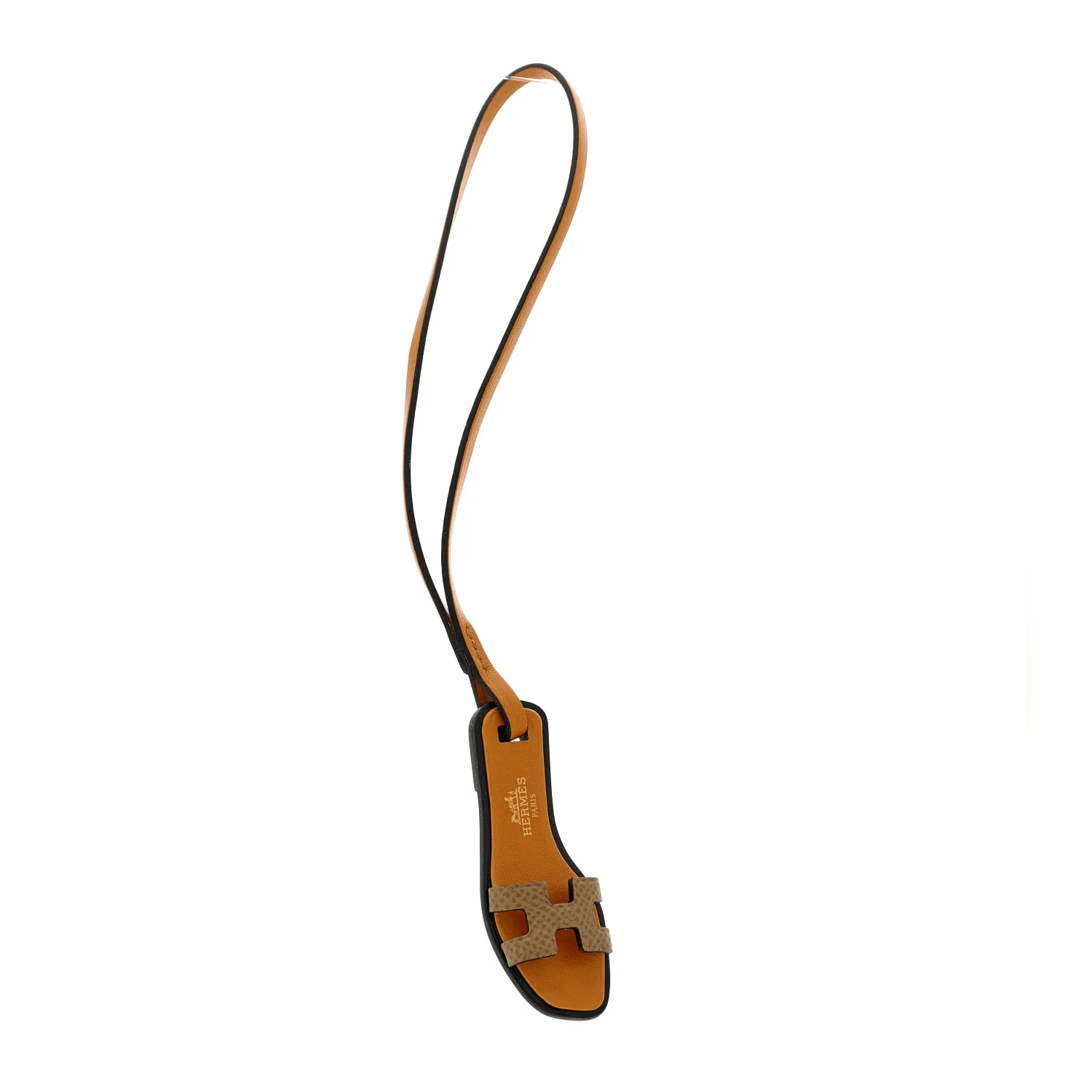 Epsom Butler Calfskin Hunter Oran Nano Bag Charm Etoupe