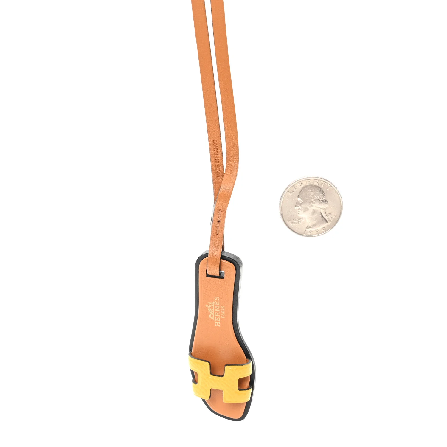 Epsom Butler Calfskin Hunter Oran Nano Bag Charm Jaune Poussin - Image 3