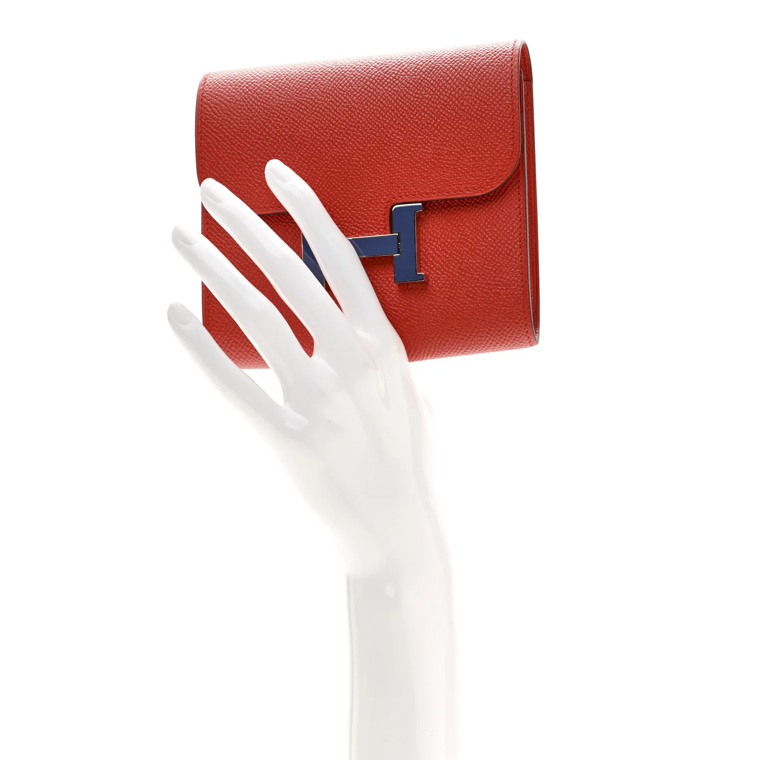 Epsom Enamel Constance Short Wallet Capucine Bleu Brighton - Image 2